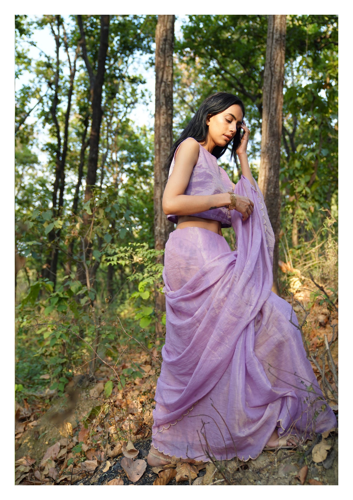 Lavender Lullaby Tissue Chanderi Saree