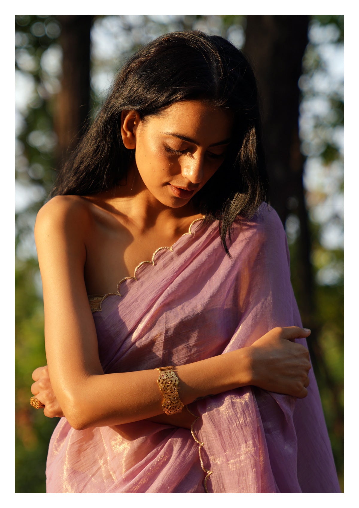 Lavender Lullaby Tissue Chanderi Saree