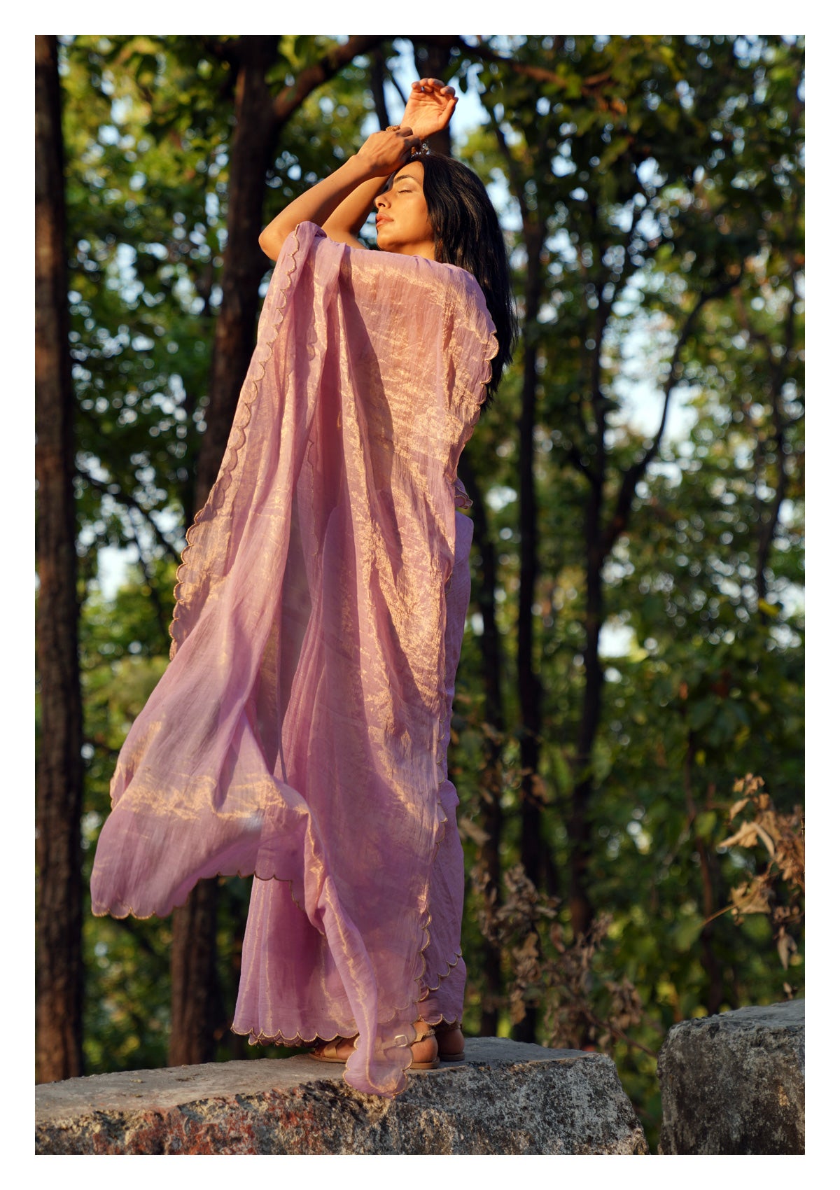 Lavender Lullaby Tissue Chanderi Saree