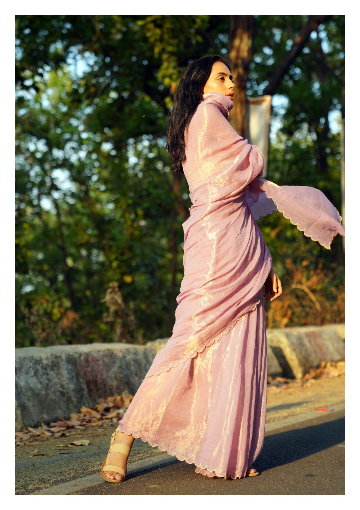 Lavender Lullaby Tissue Chanderi Saree