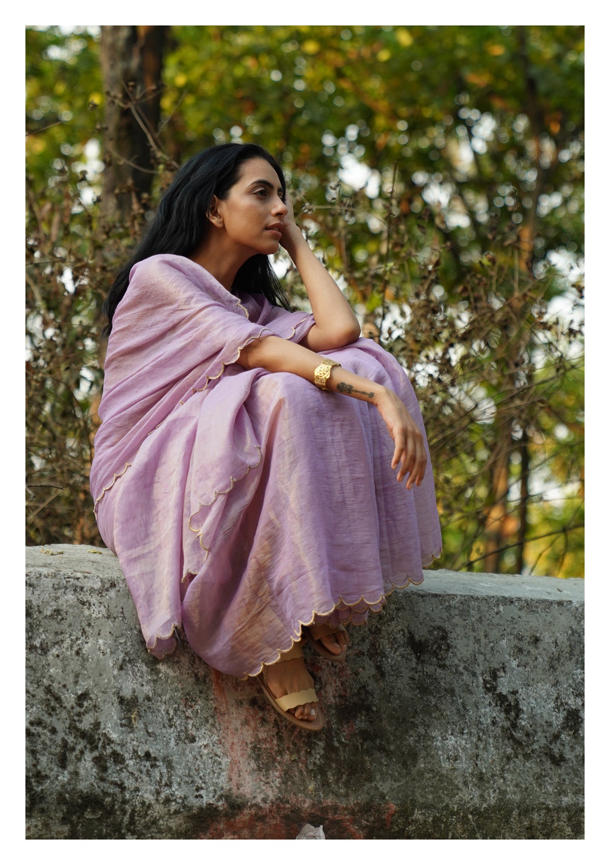 Lavender Lullaby Tissue Chanderi Saree