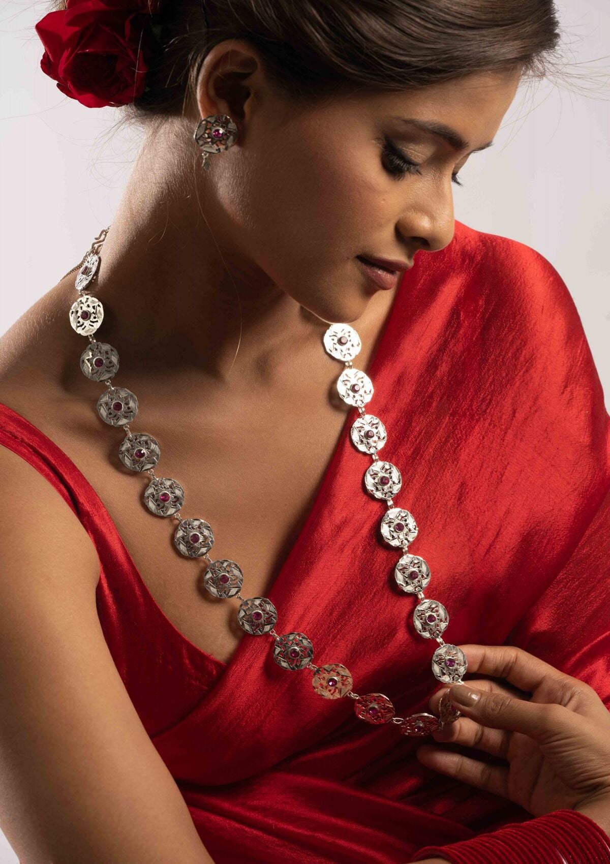 Laxmi Handmade Silver Necklace