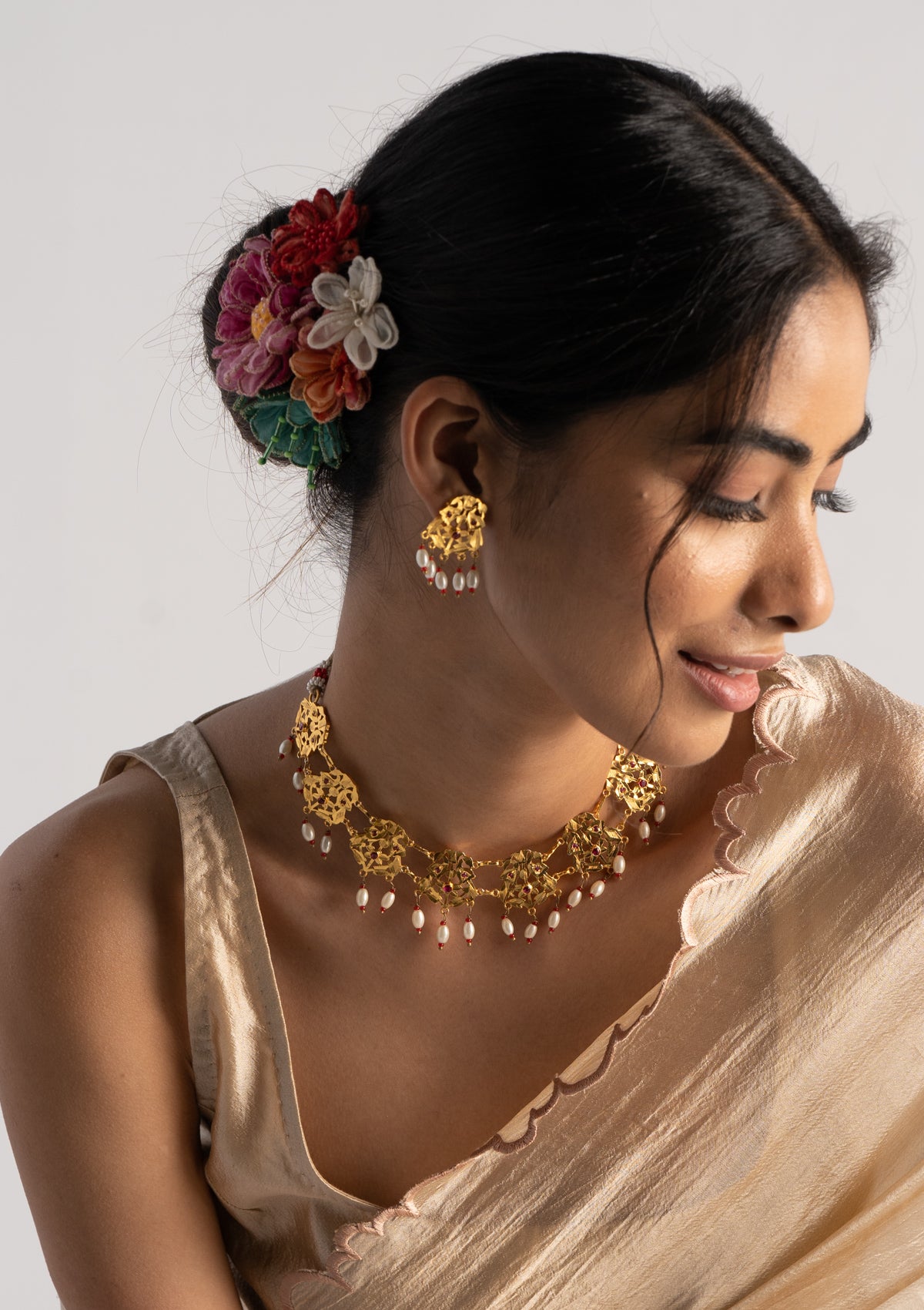 Lehna Gold Tone Silver Earrings