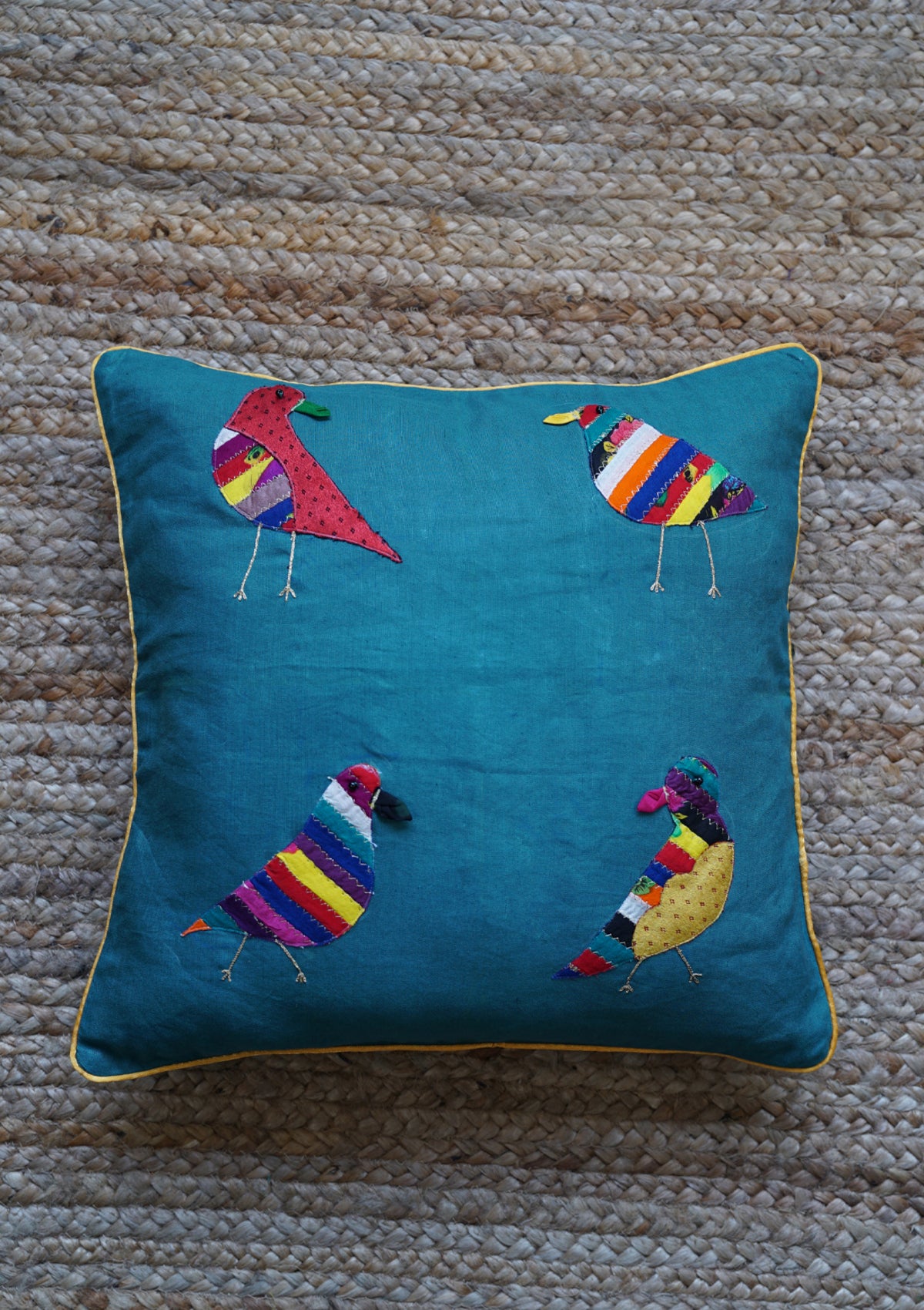 Loriini Teal Linen Cushion Cover