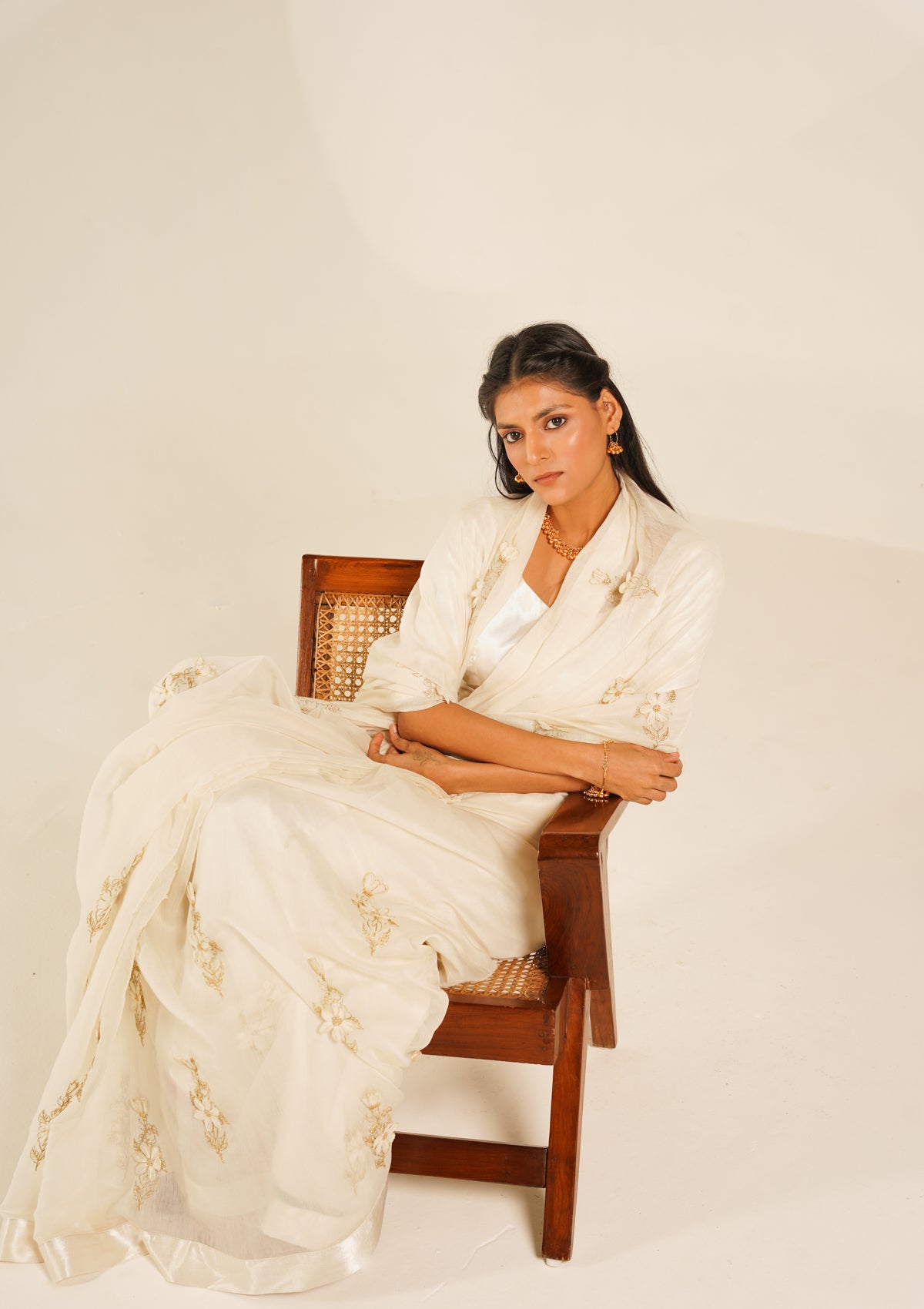 Lupe Floral Applique Saree