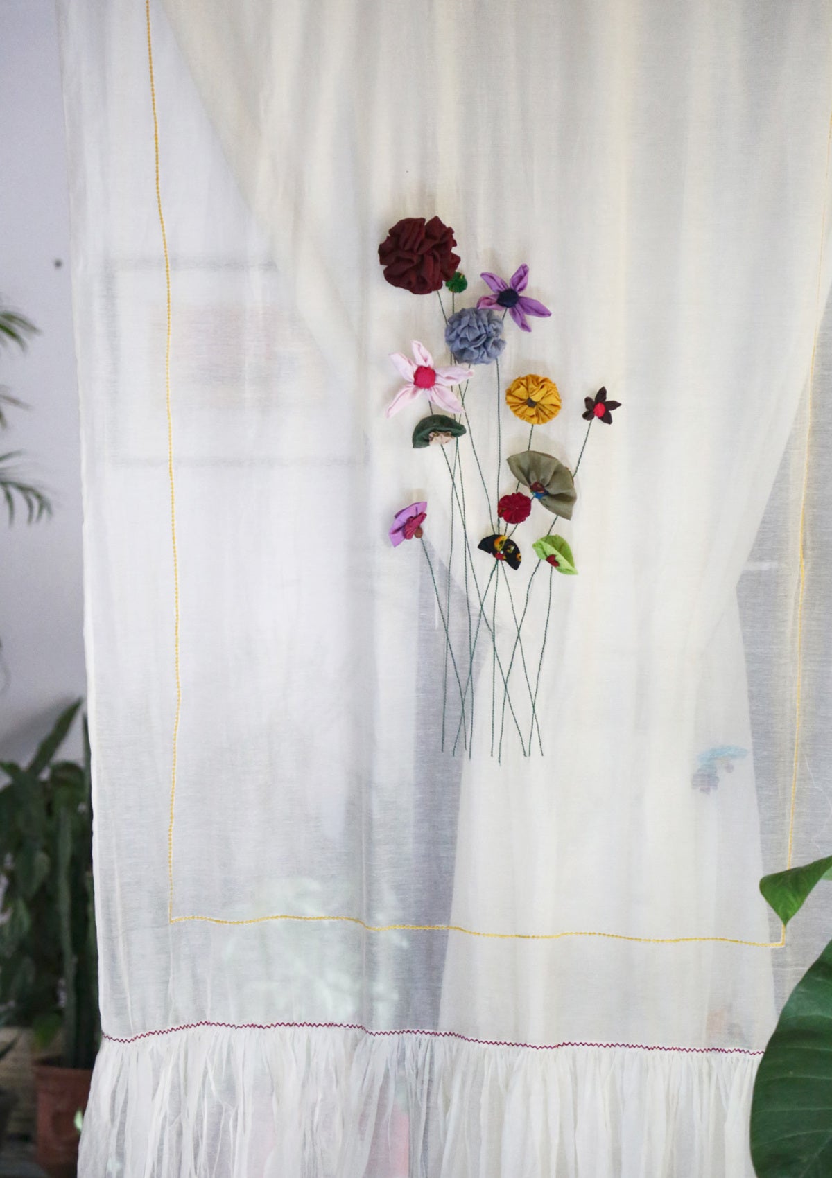 Magha Off-White Layered Curtain
