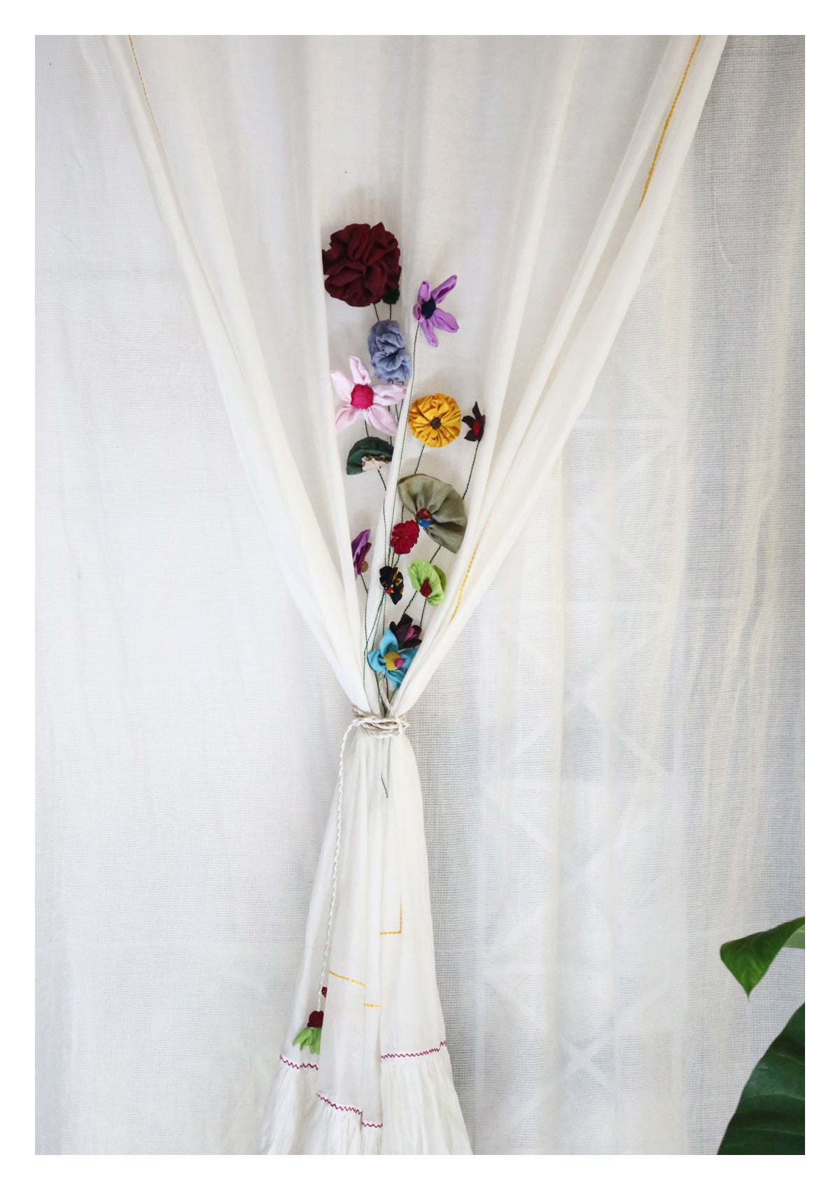 Magha Off-White Layered Curtain