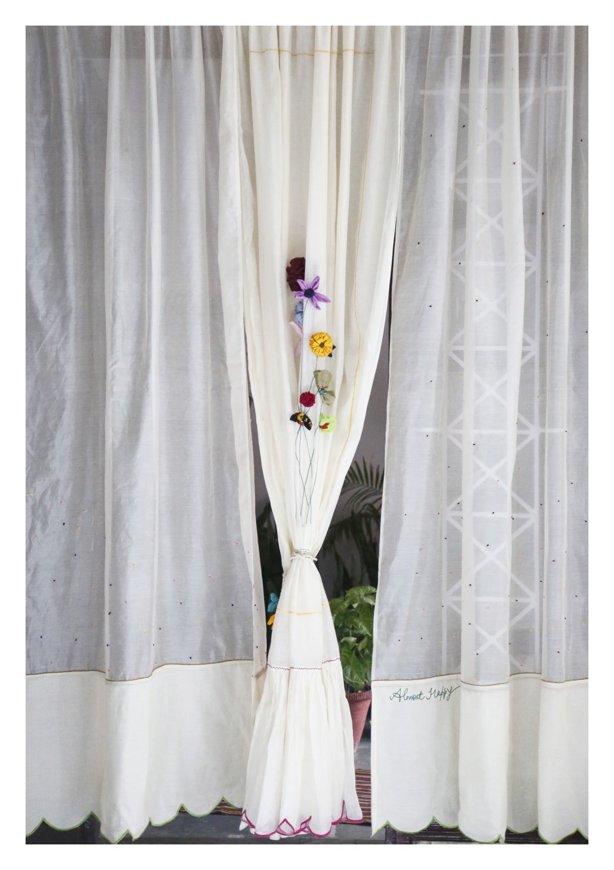 Magha Off-White Layered Curtain