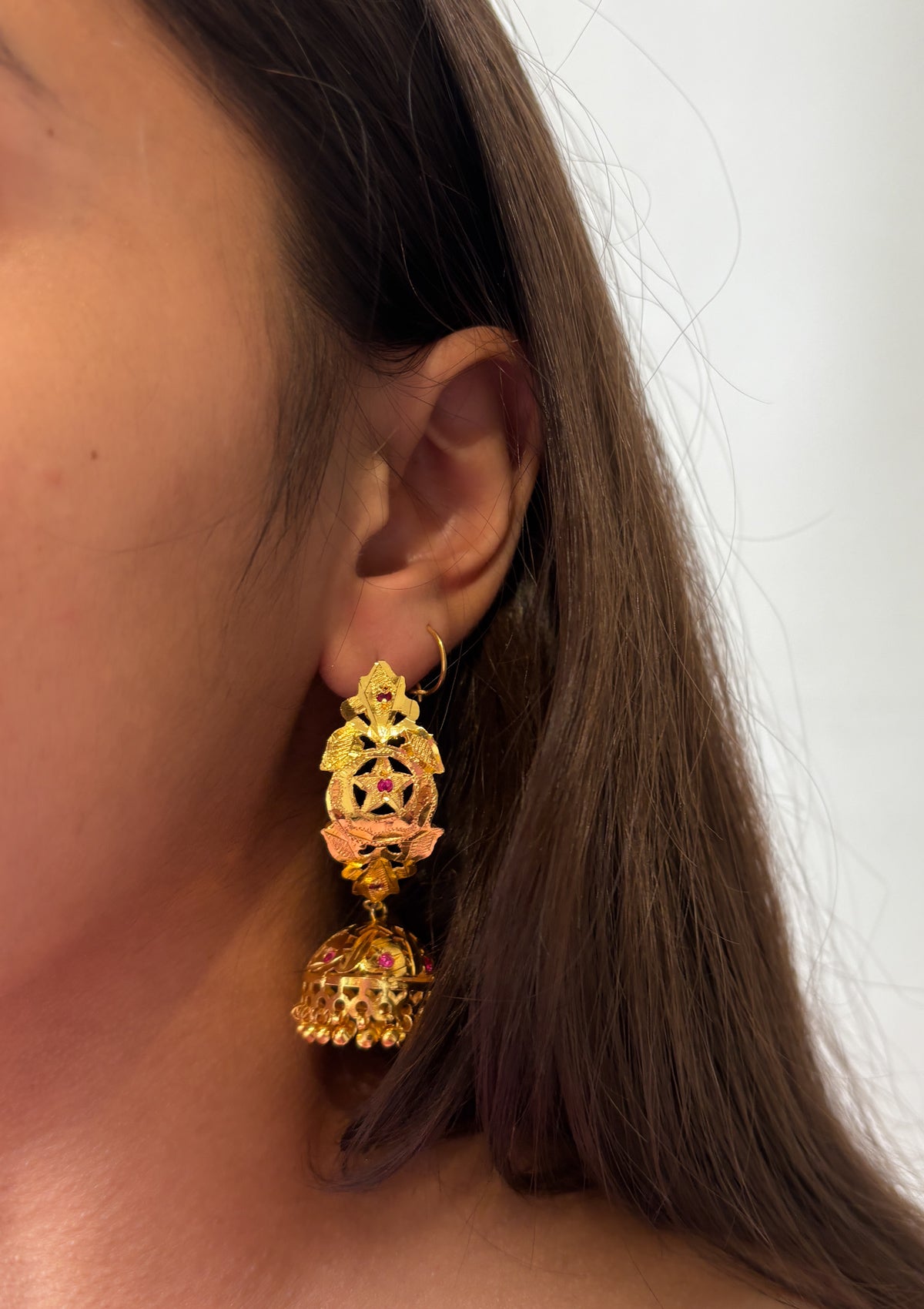 Prema Gold Tone Silver Earrings