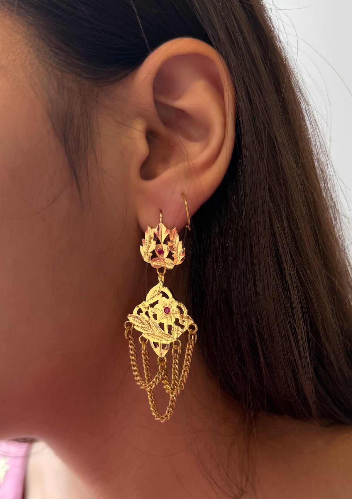 Revathi Gold Tone Silver Earrings
