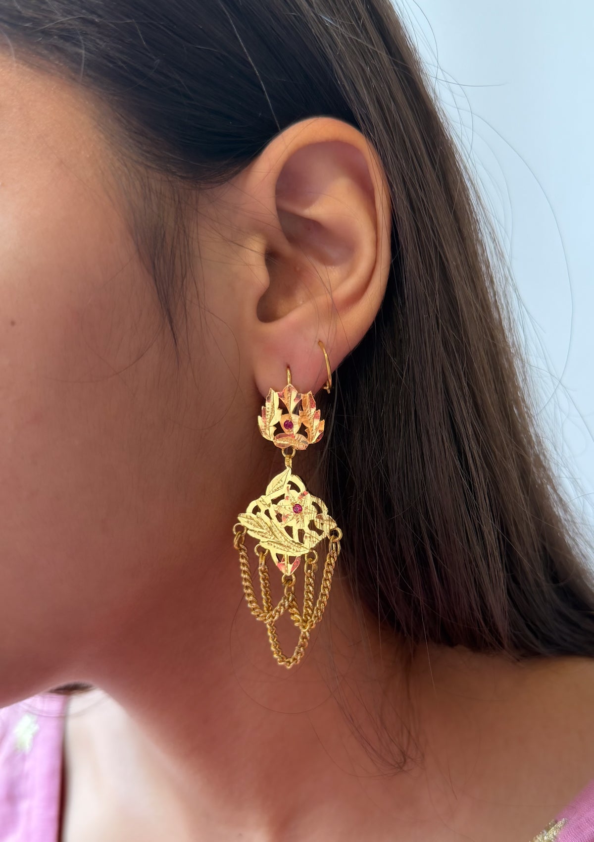 Revathi Gold Tone Silver Earrings