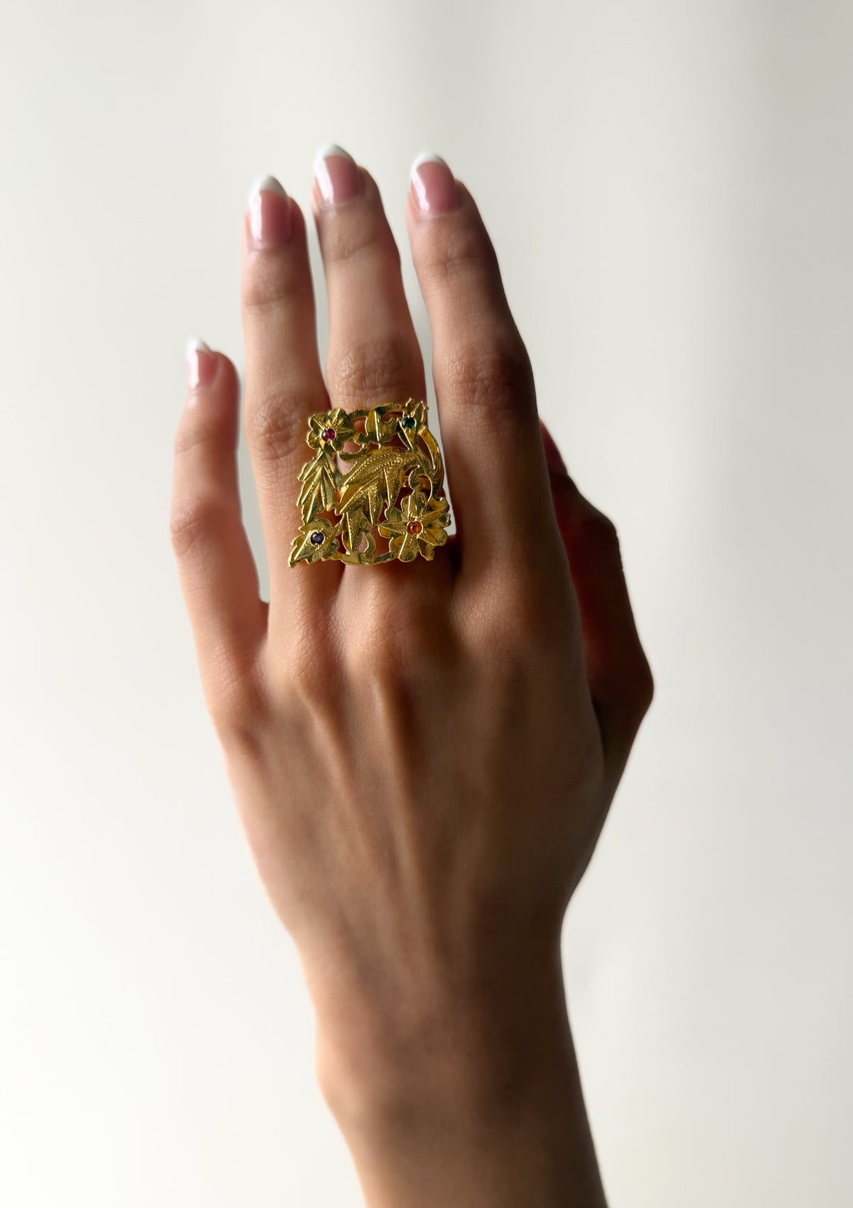 Sia Gold Tone Silver Ring