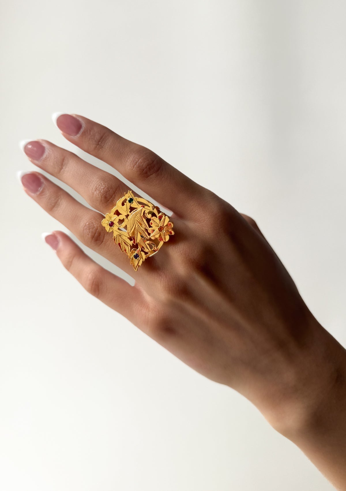 Sia Gold Tone Silver Ring