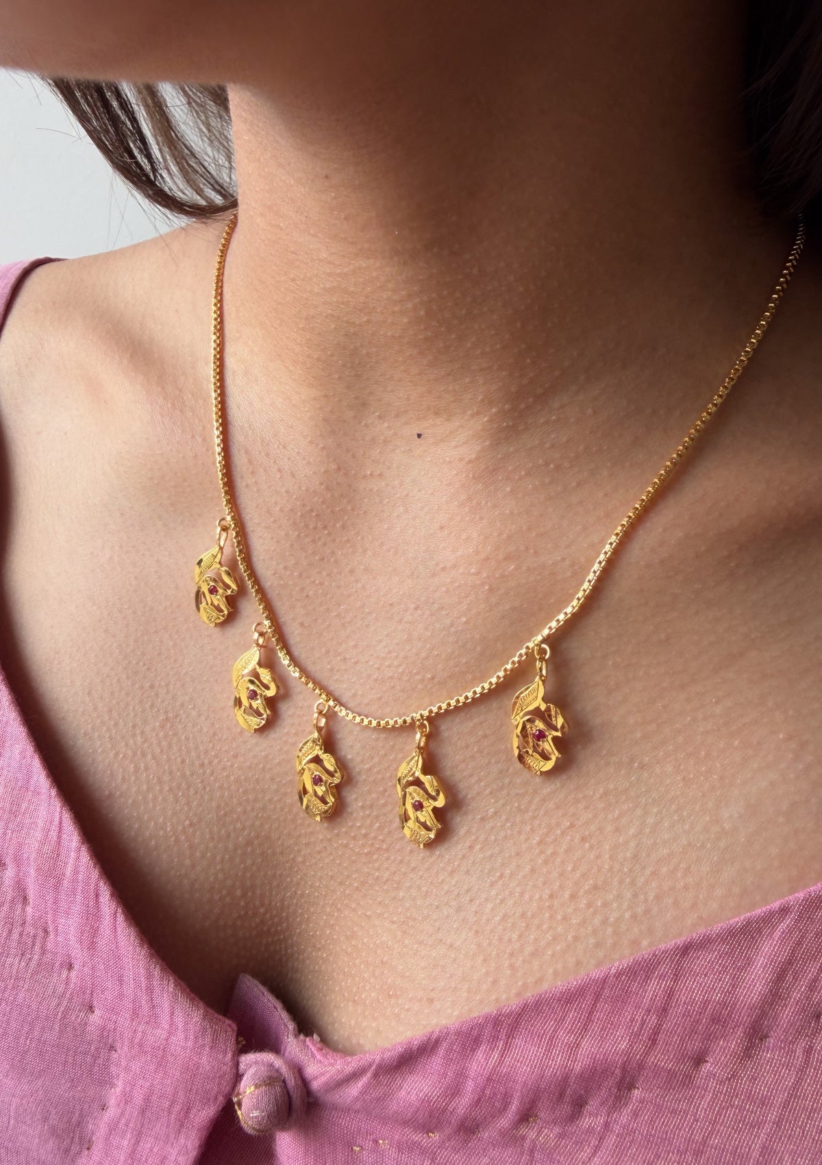Charu Gold Tone Silver Necklace