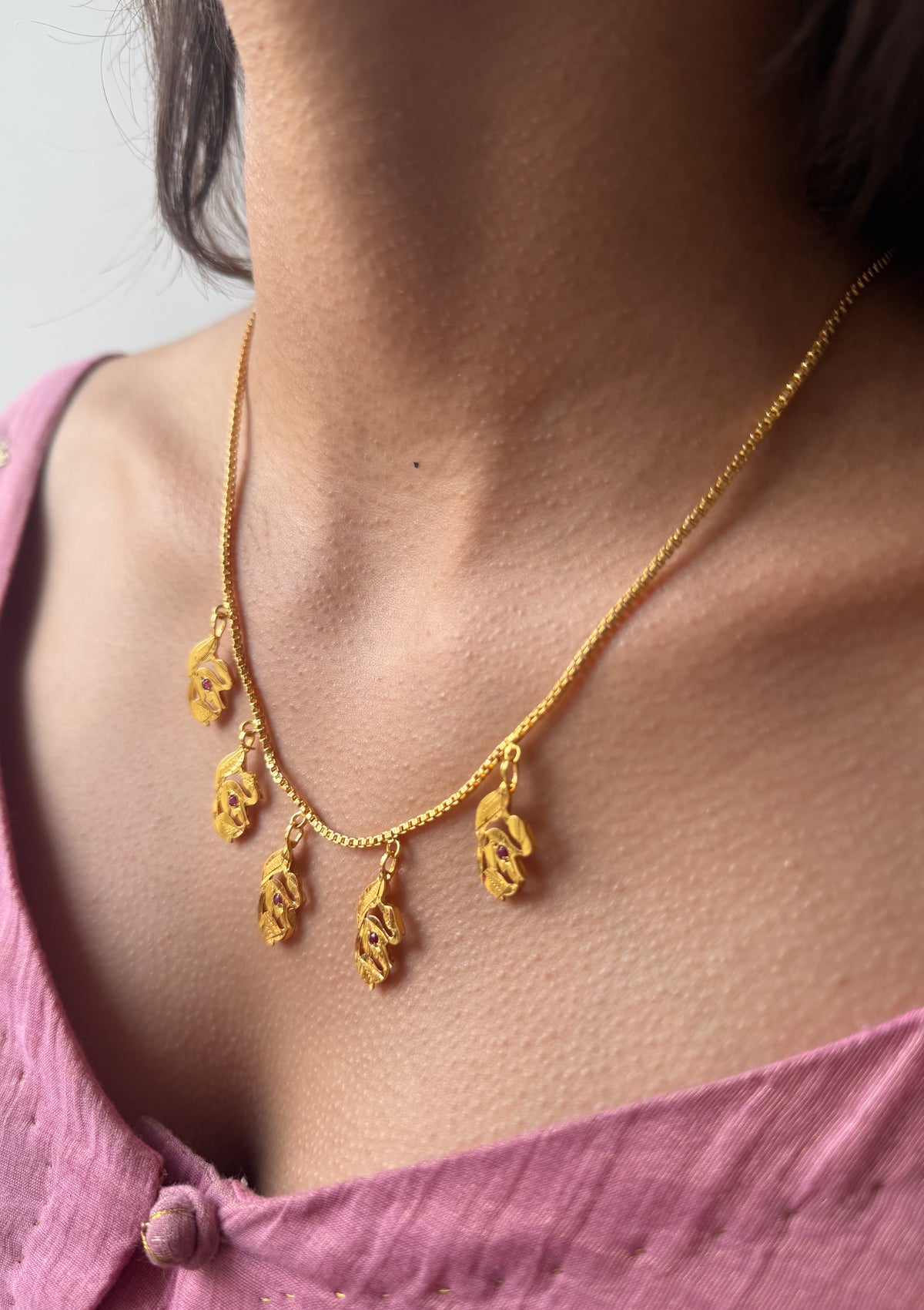 Charu Gold Tone Silver Necklace