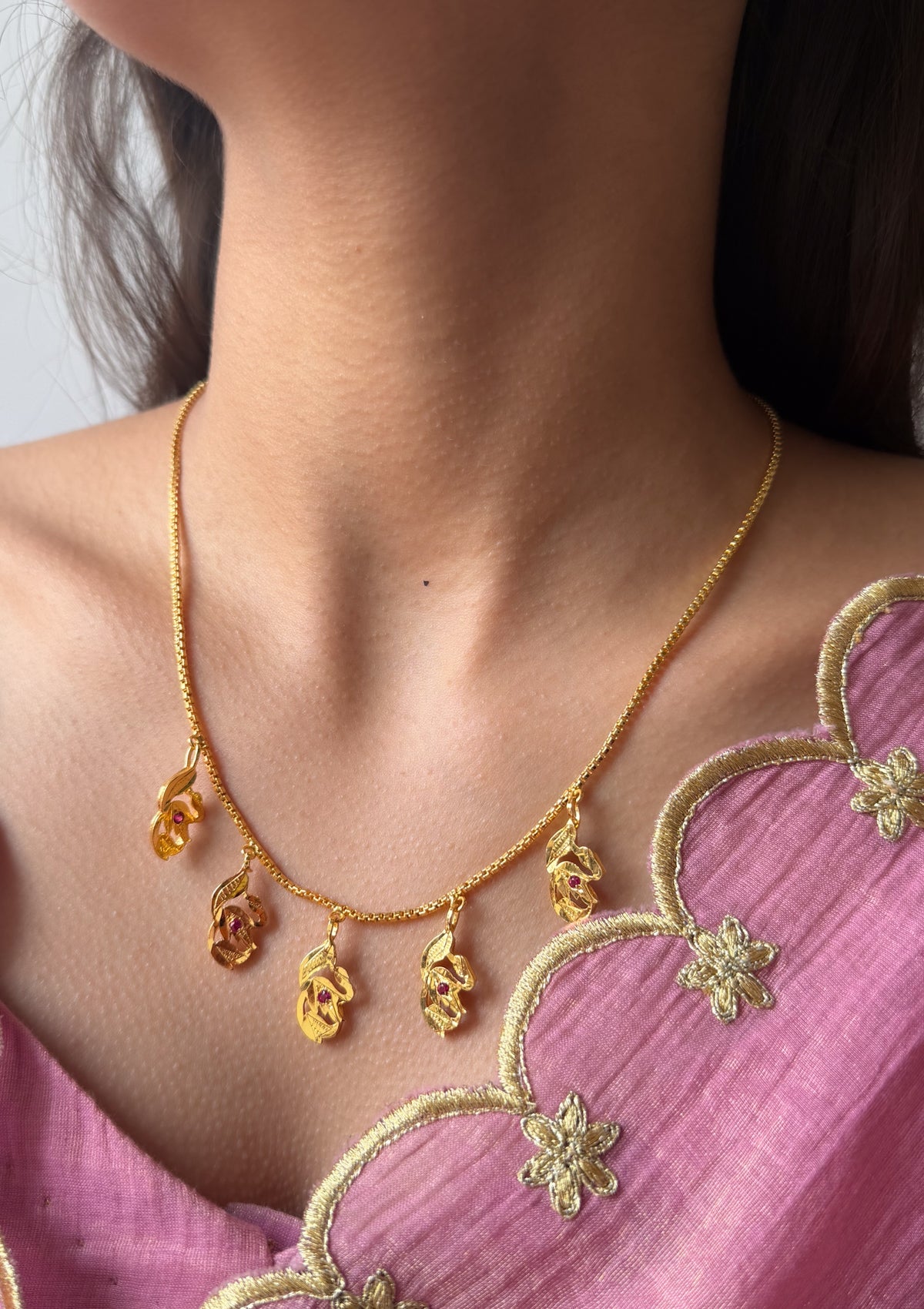 Charu Gold Tone Silver Necklace