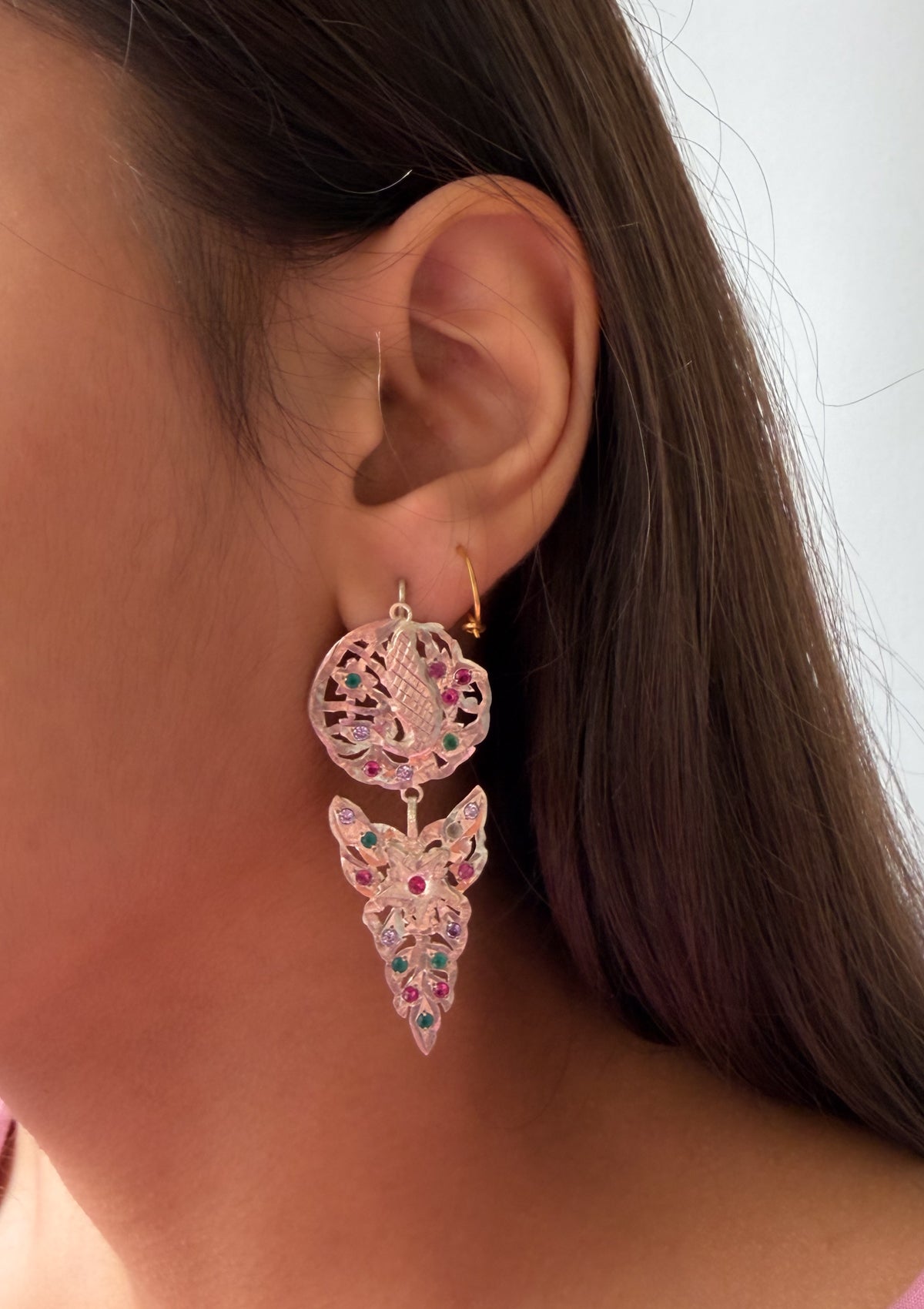 Gopika Gold Tone Silver Earrings