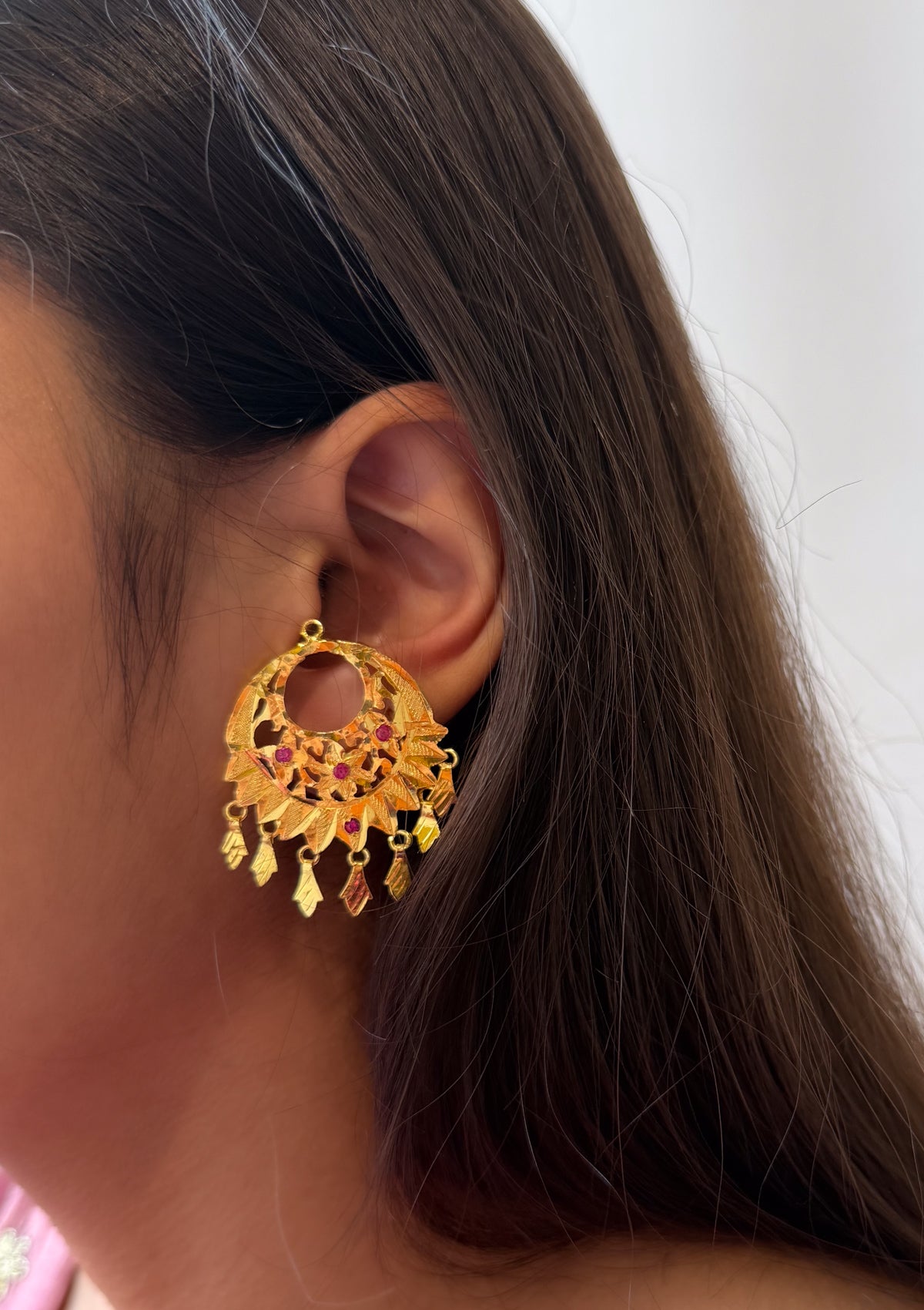 Aparna Gold Tone Silver Earrings