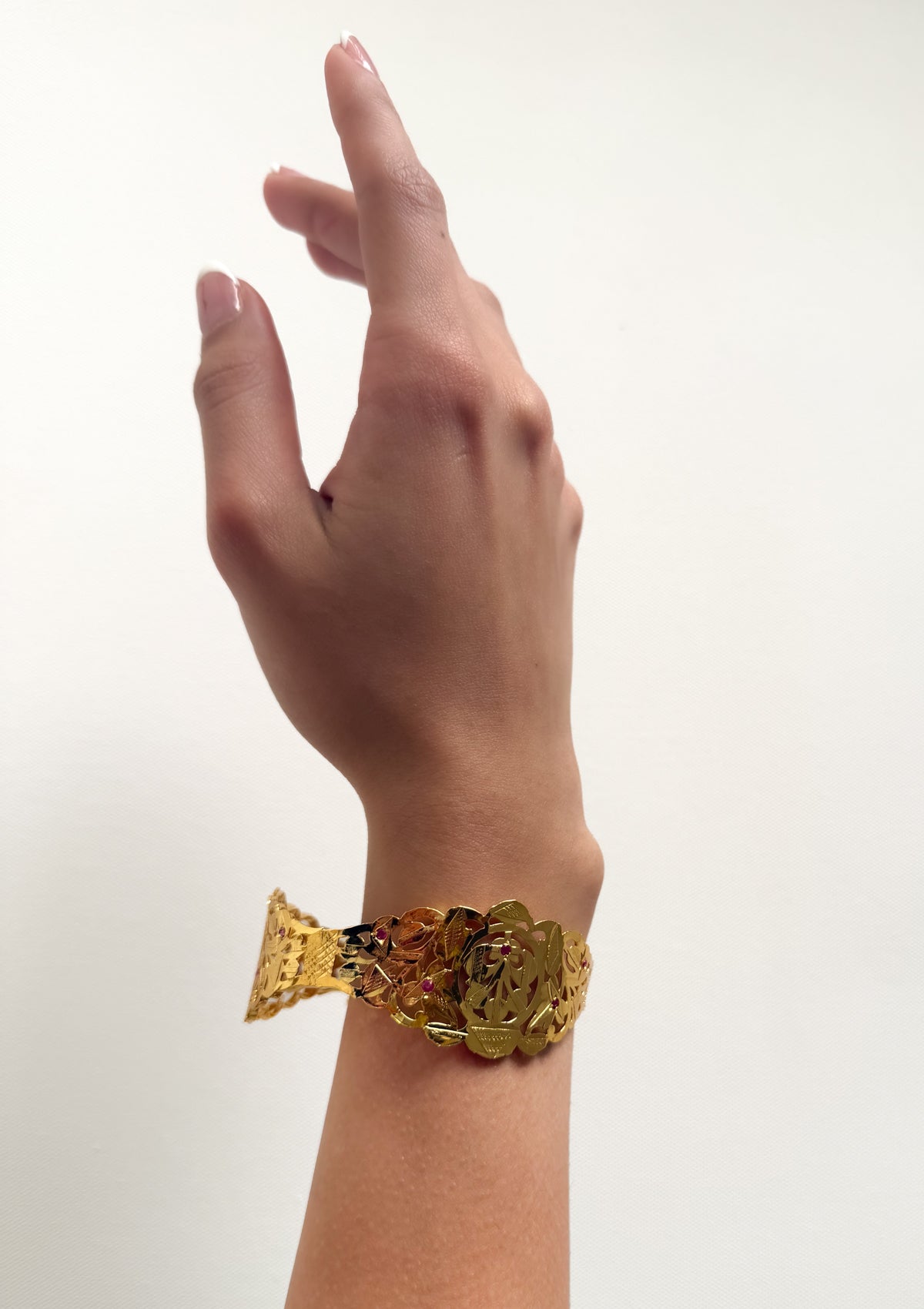 Prisha Gold Tone Silver Bangle- Size 2.5 Inches