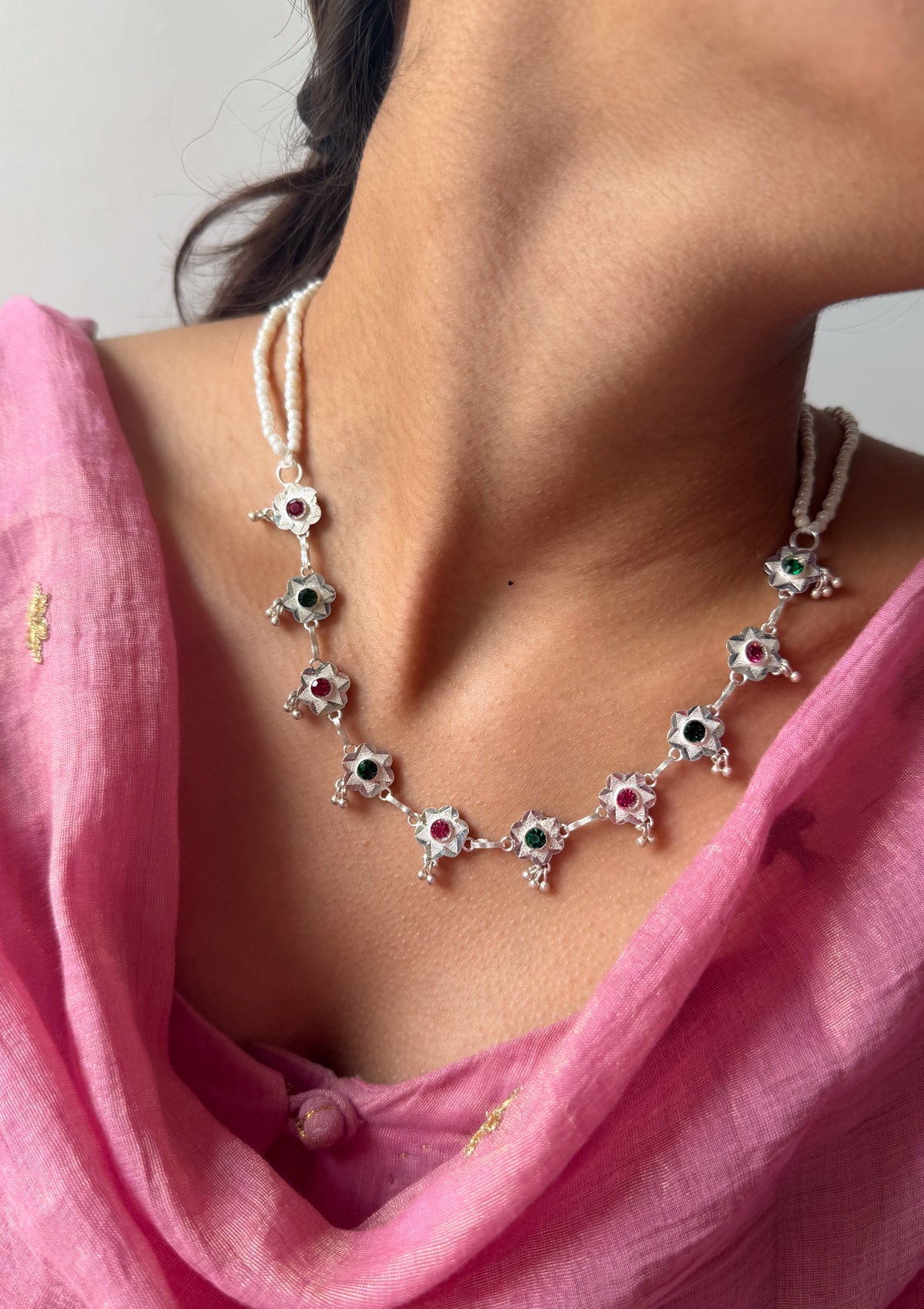 Mandakini Silver Necklace