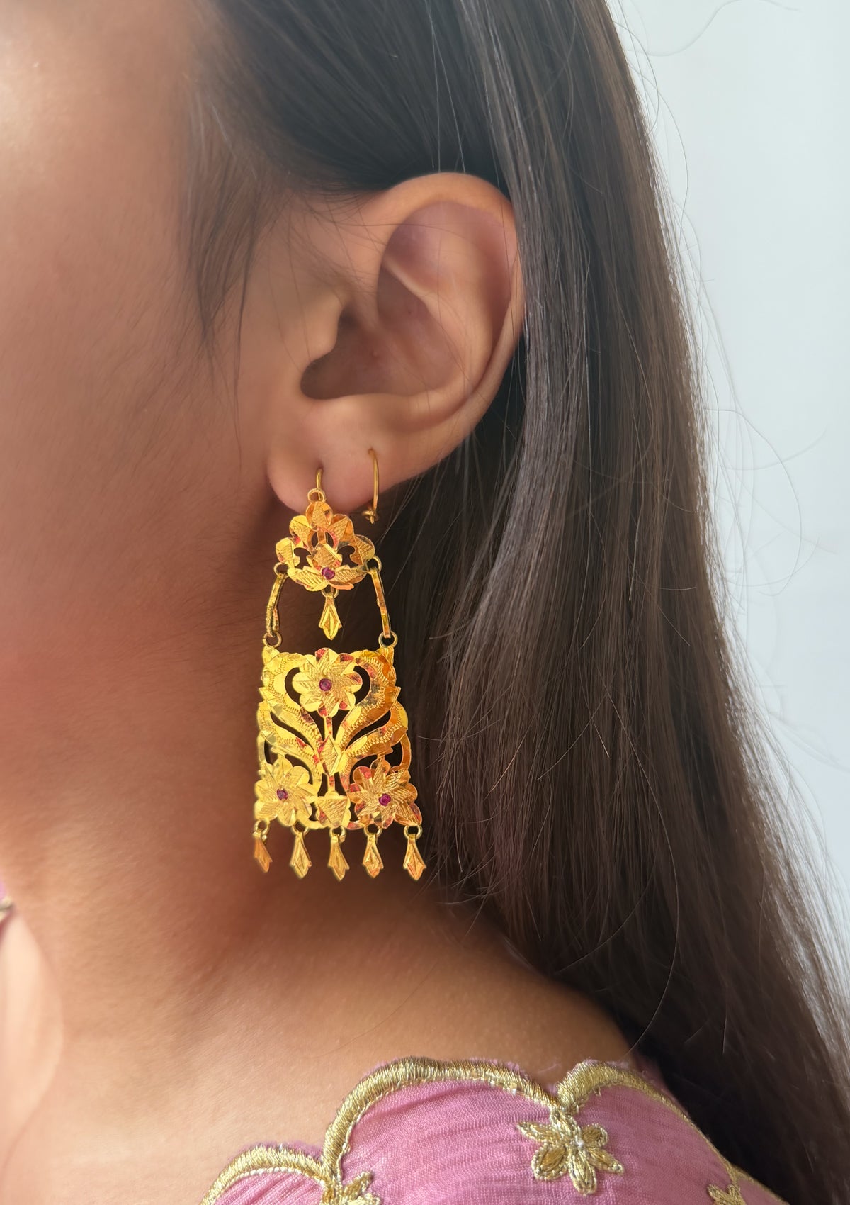 Ishawari Gold Tone Silver Earrings