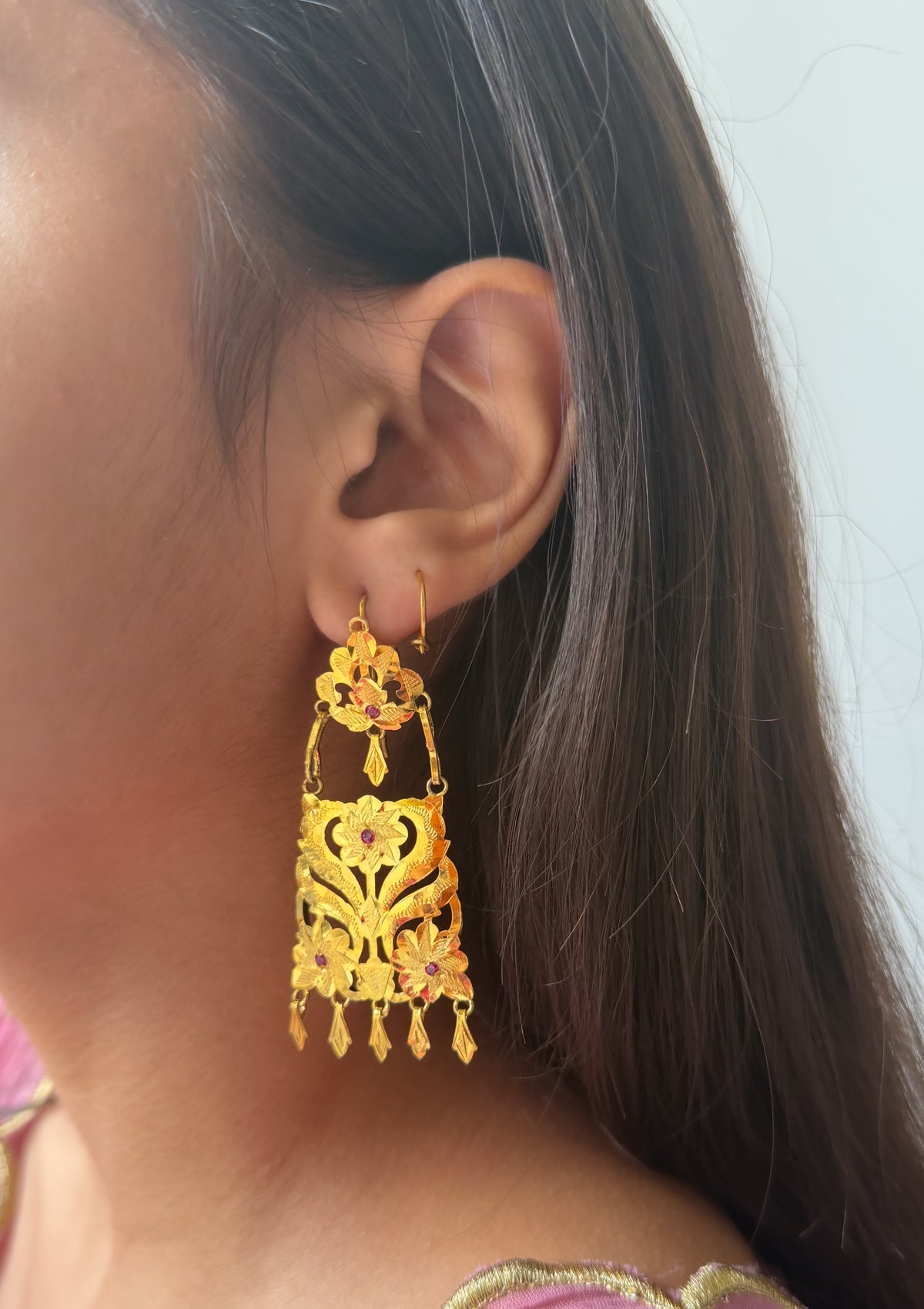 Ishawari Gold Tone Silver Earrings