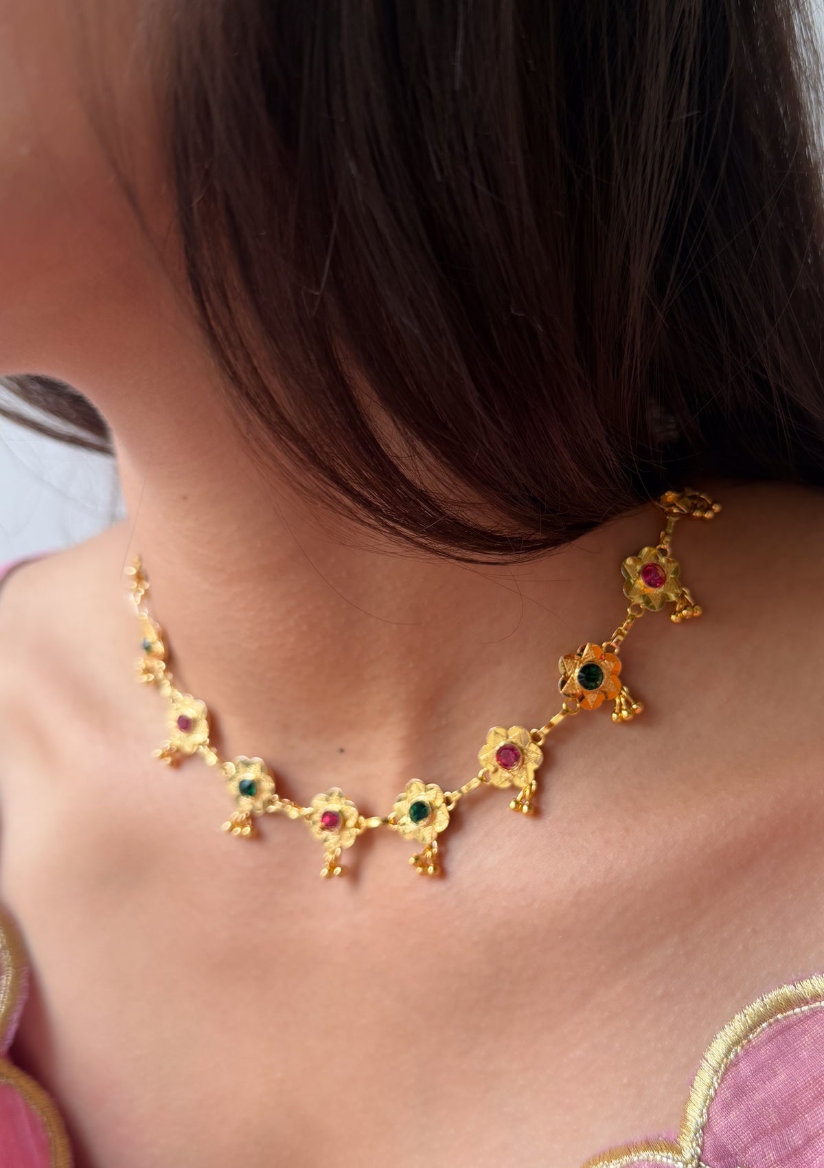 Mandakini Gold Tone Silver Necklace