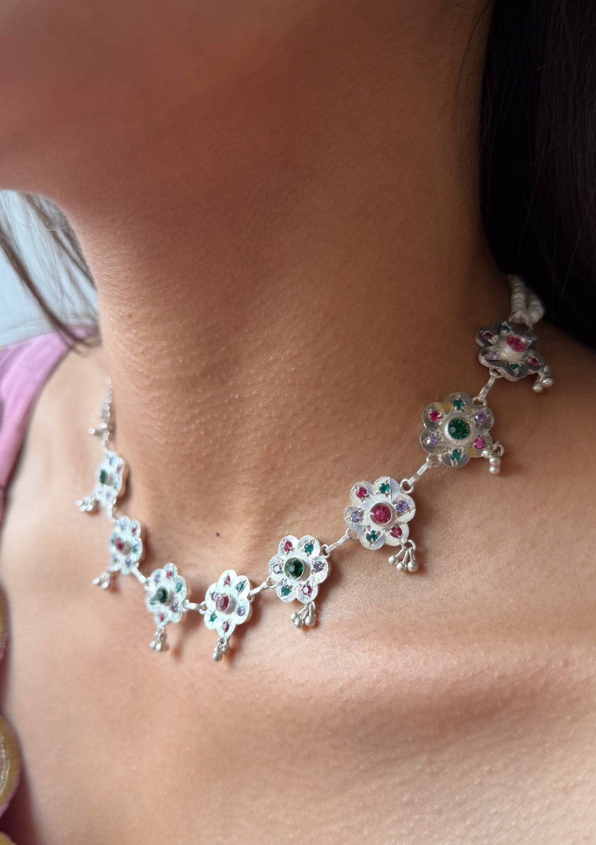 Menaka Silver Necklace