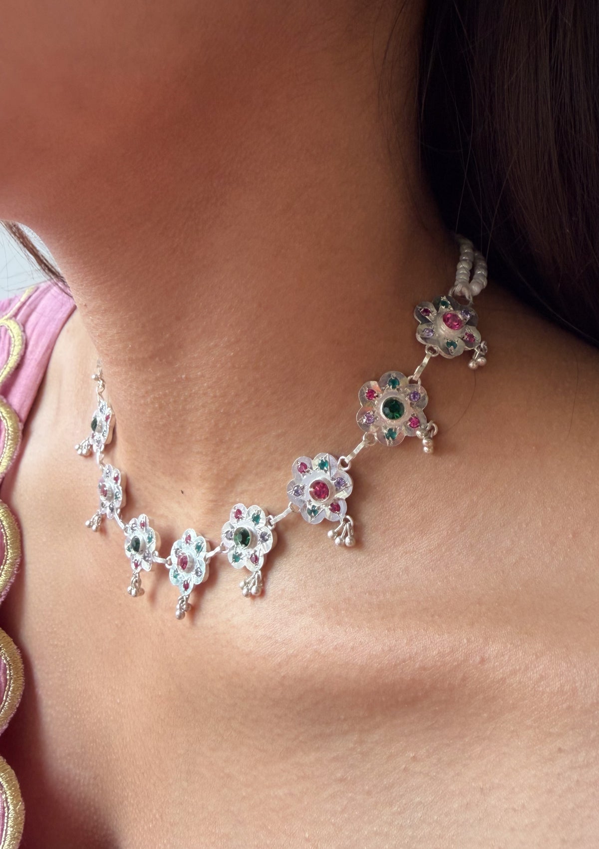 Menaka Silver Necklace