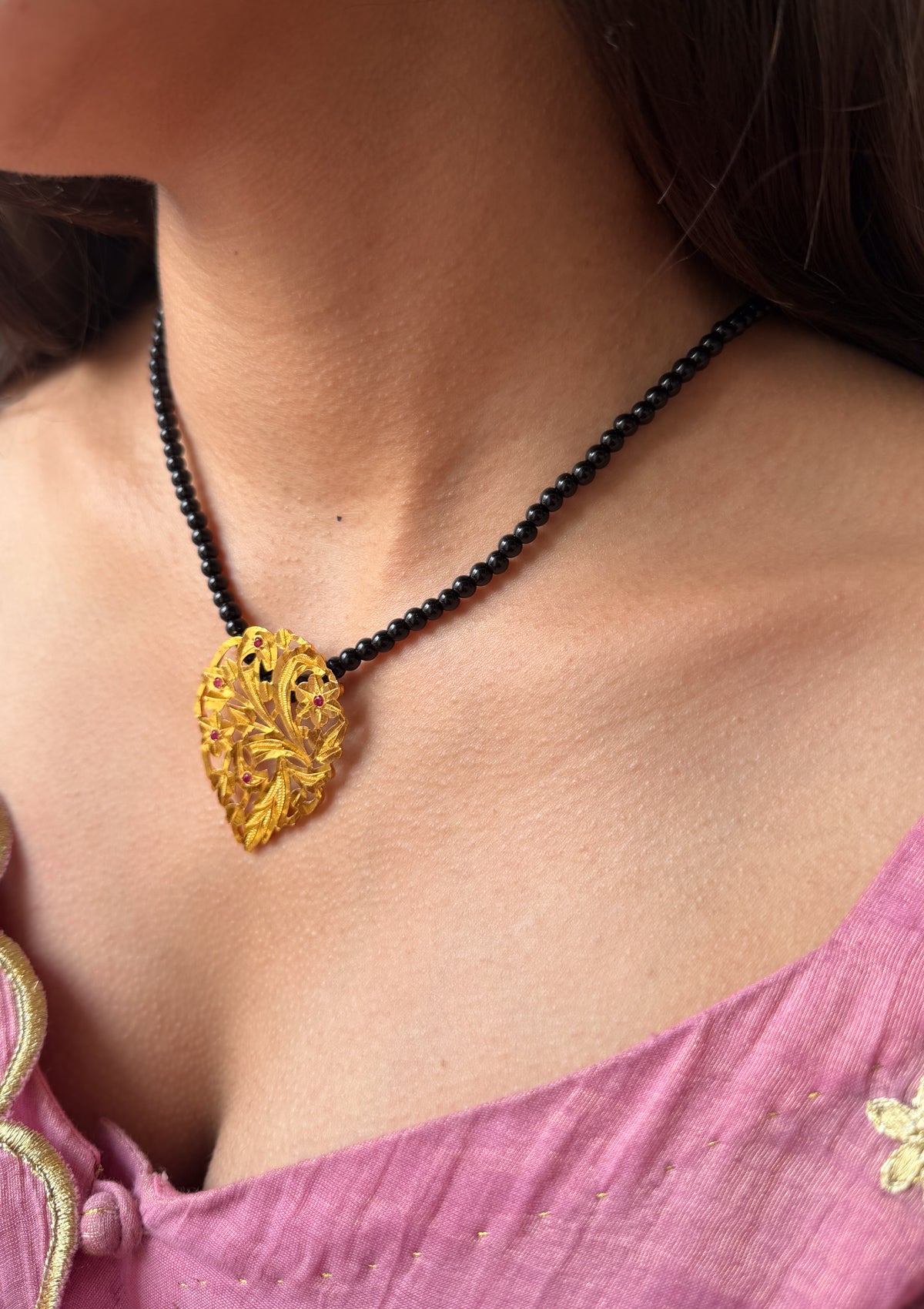 Devyani Gold Tone Silver Necklace