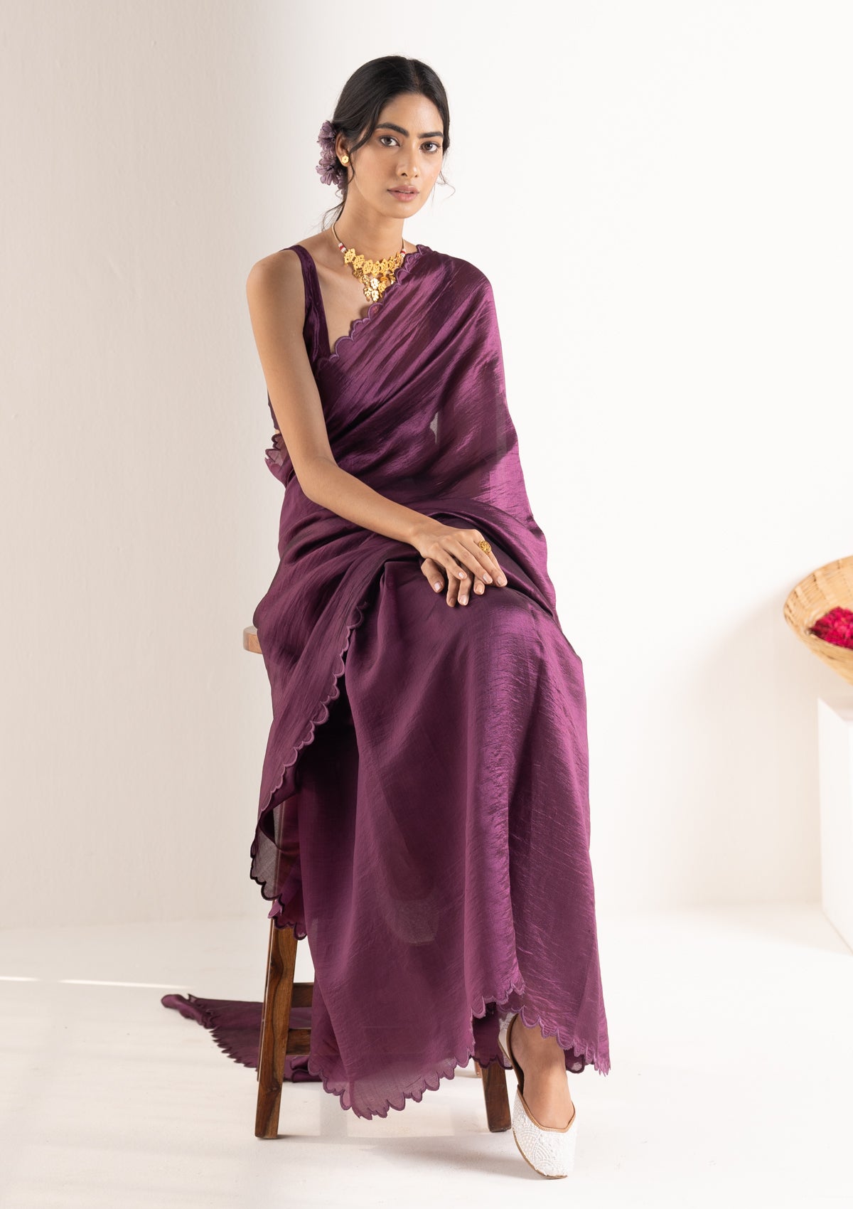 Mohi Plum Silk Saree