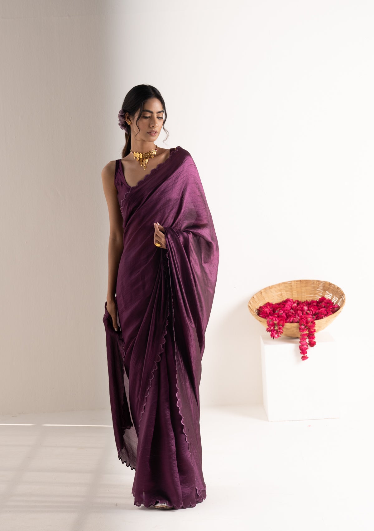 Mohi Plum Silk Saree