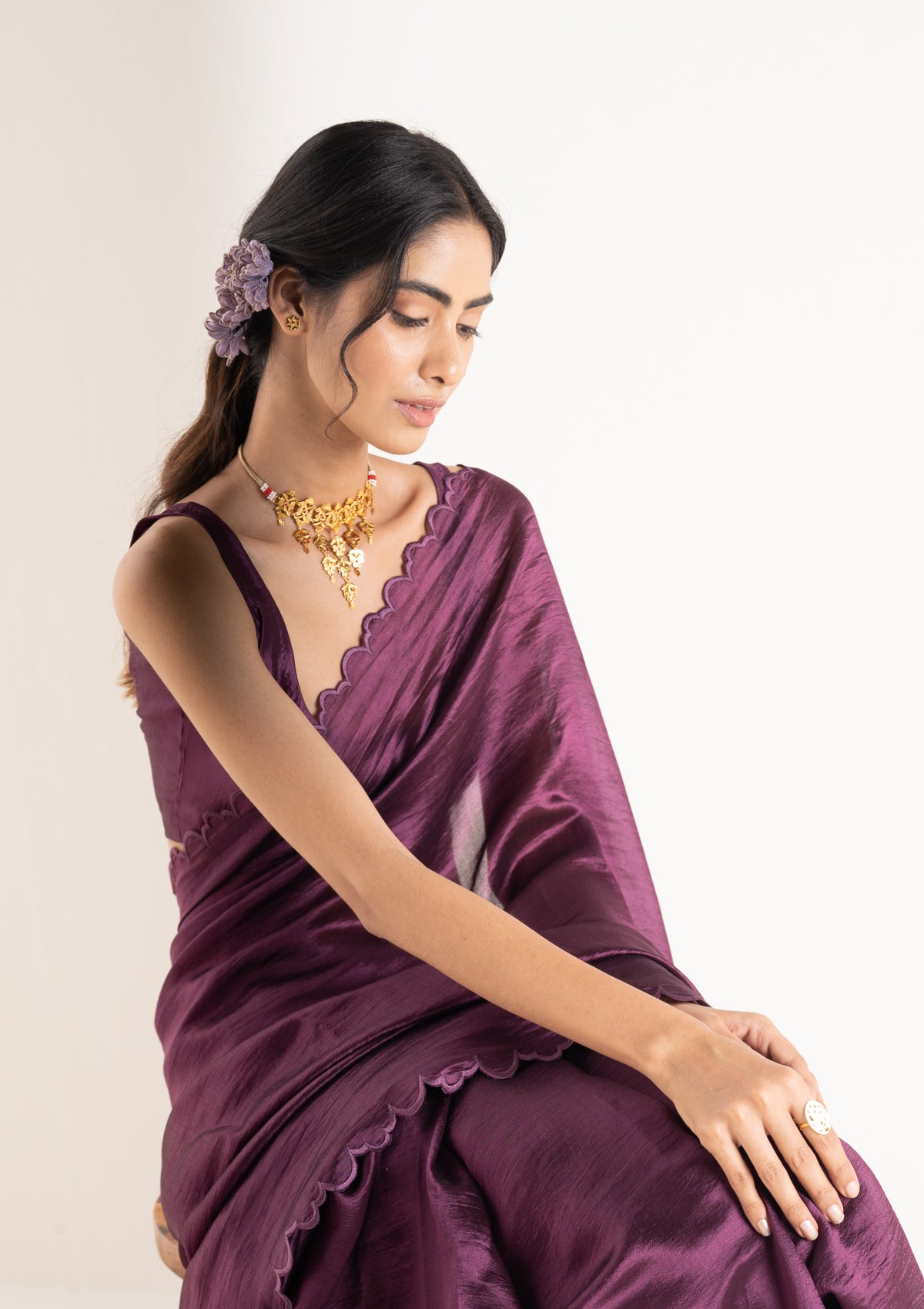 Mohi Plum Silk Saree