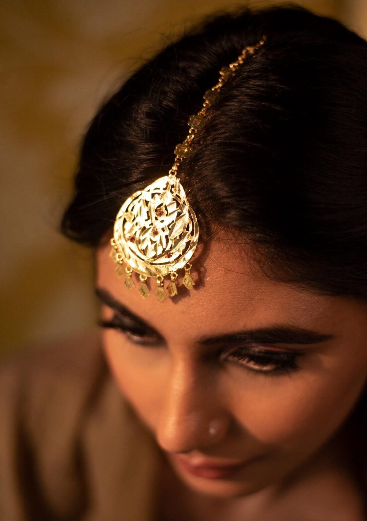 Morni Handmade Gold tone Silver Mangtikka