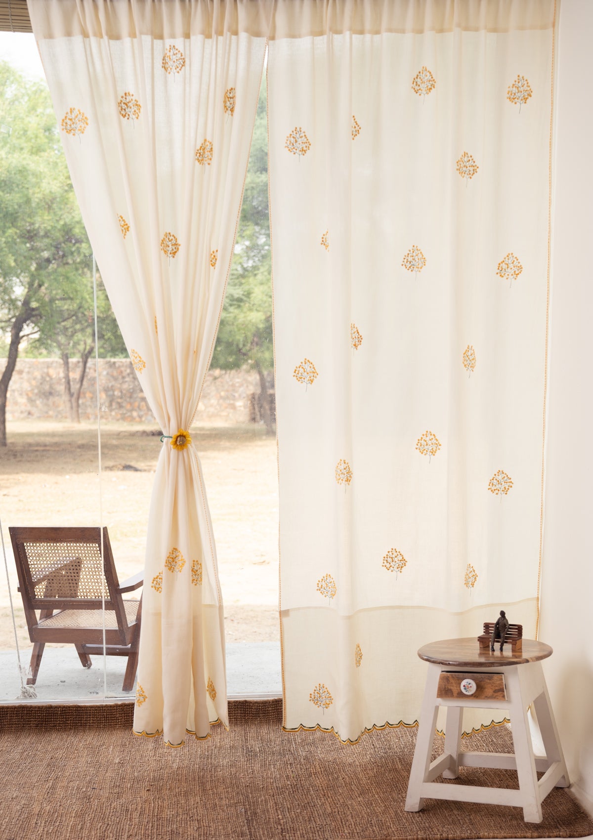 Morning Beige Cotton Curtain