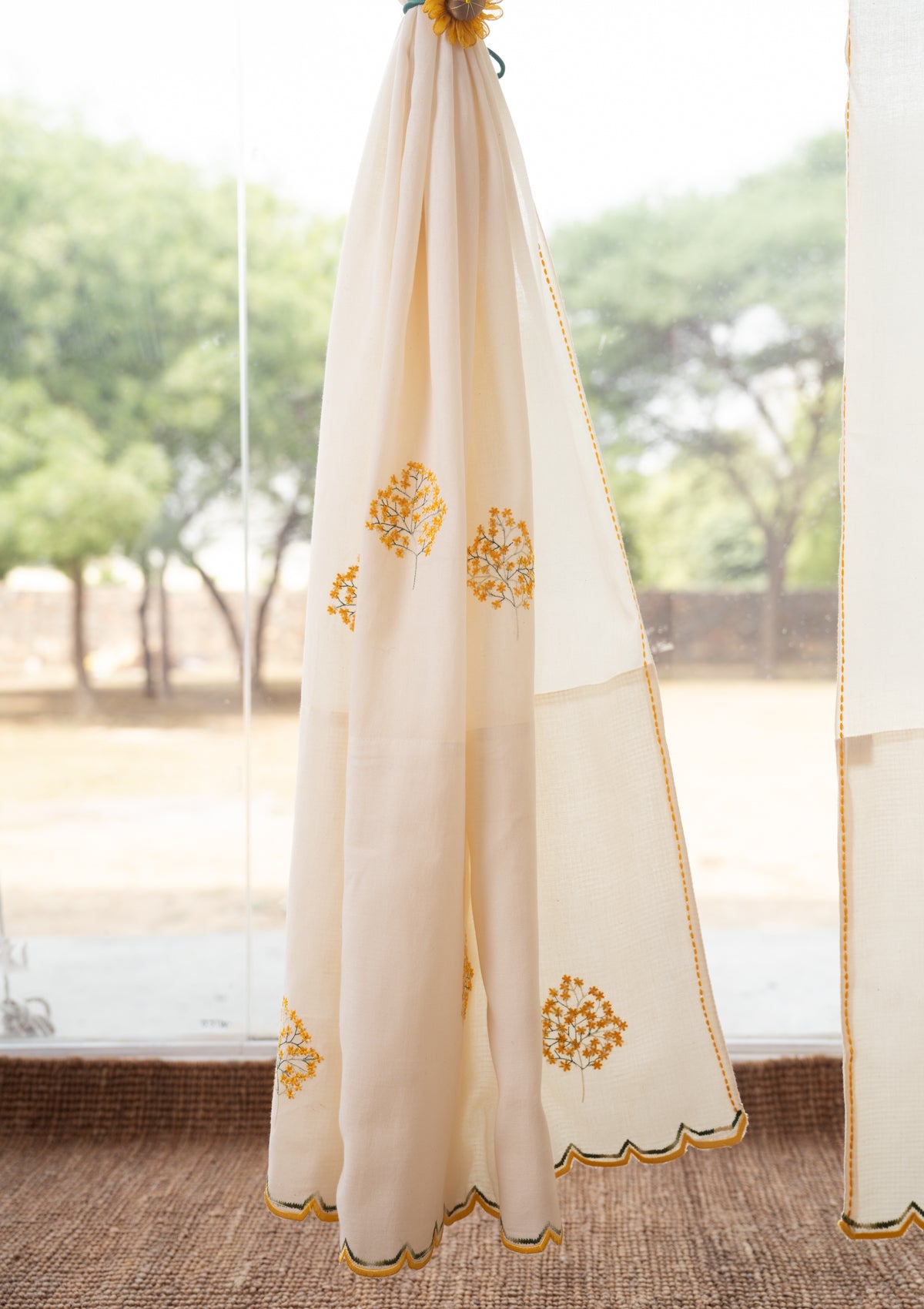 Morning Beige Cotton Curtain
