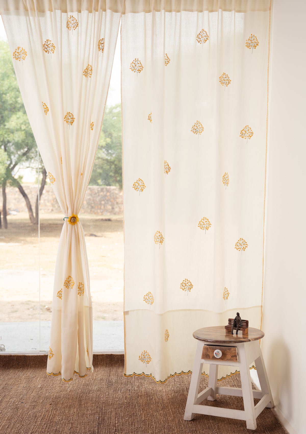 Morning Beige Cotton Curtain