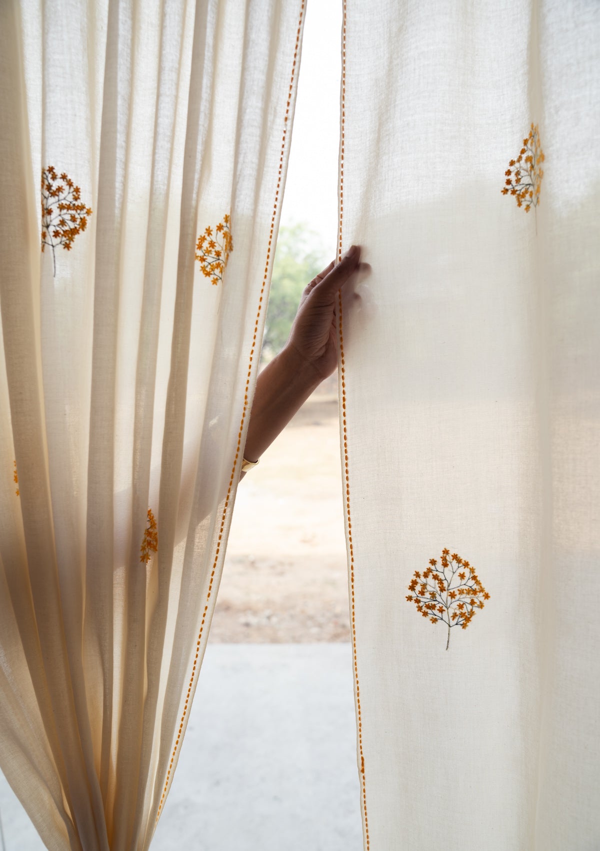 Morning Beige Cotton Curtain