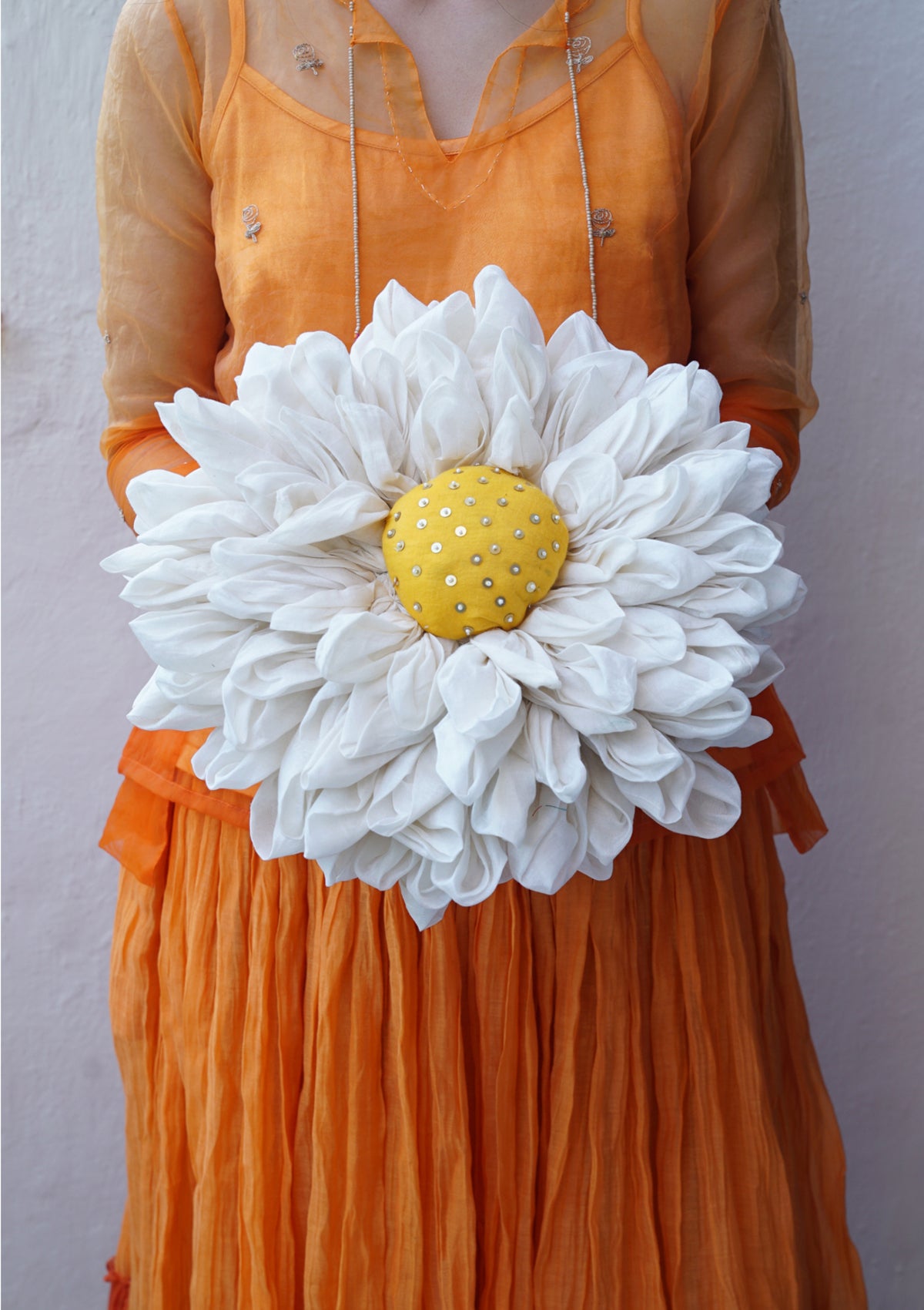 Mums White Mogra Cushion