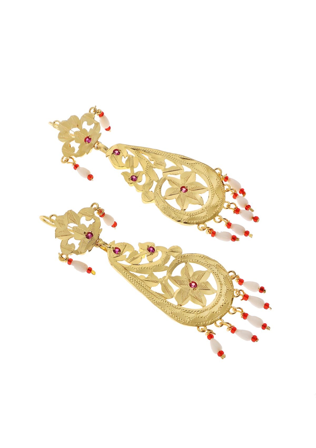Mumtaz Gold Tone Silver Necklace & Earrings Set