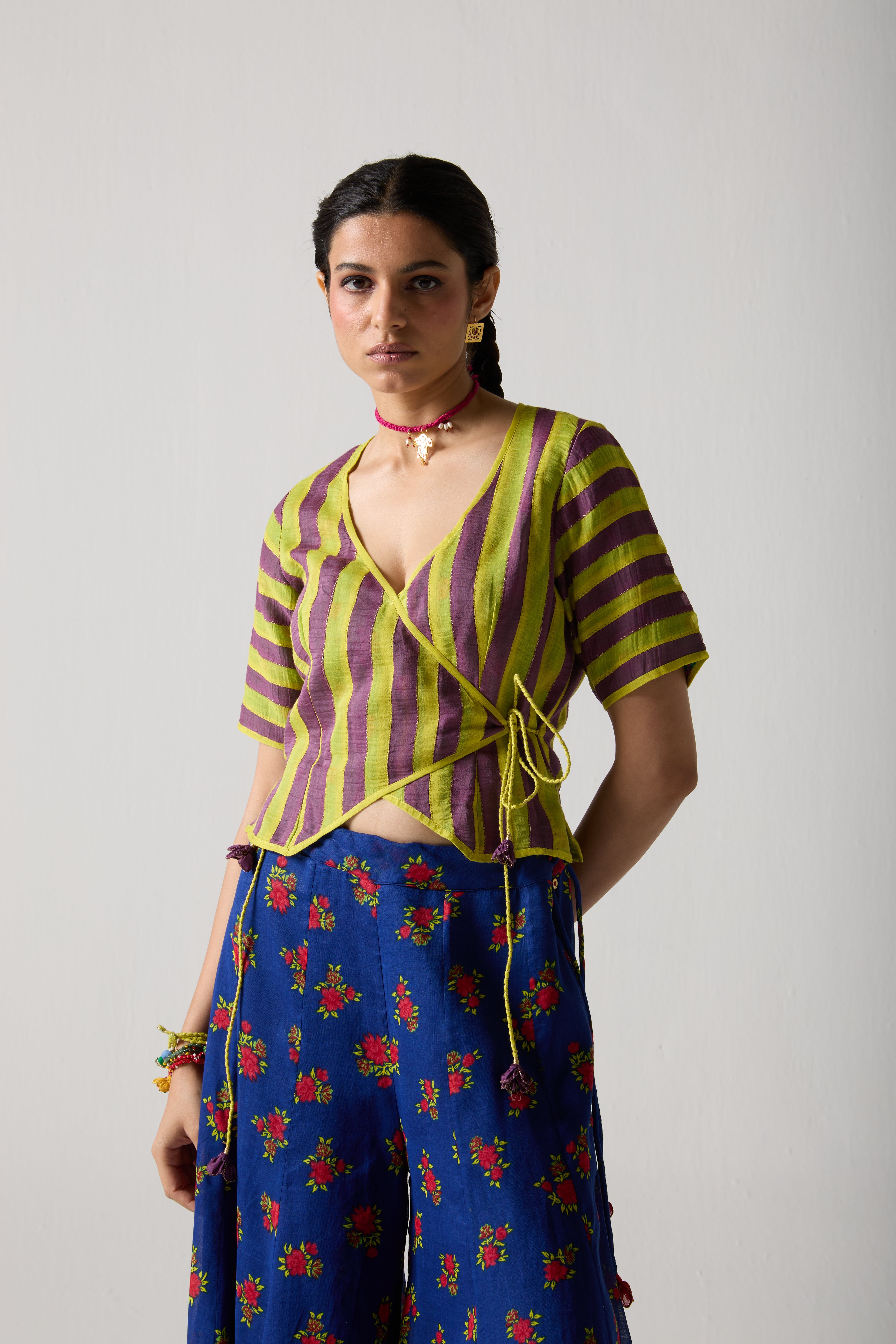 Lime Wrap Blouse