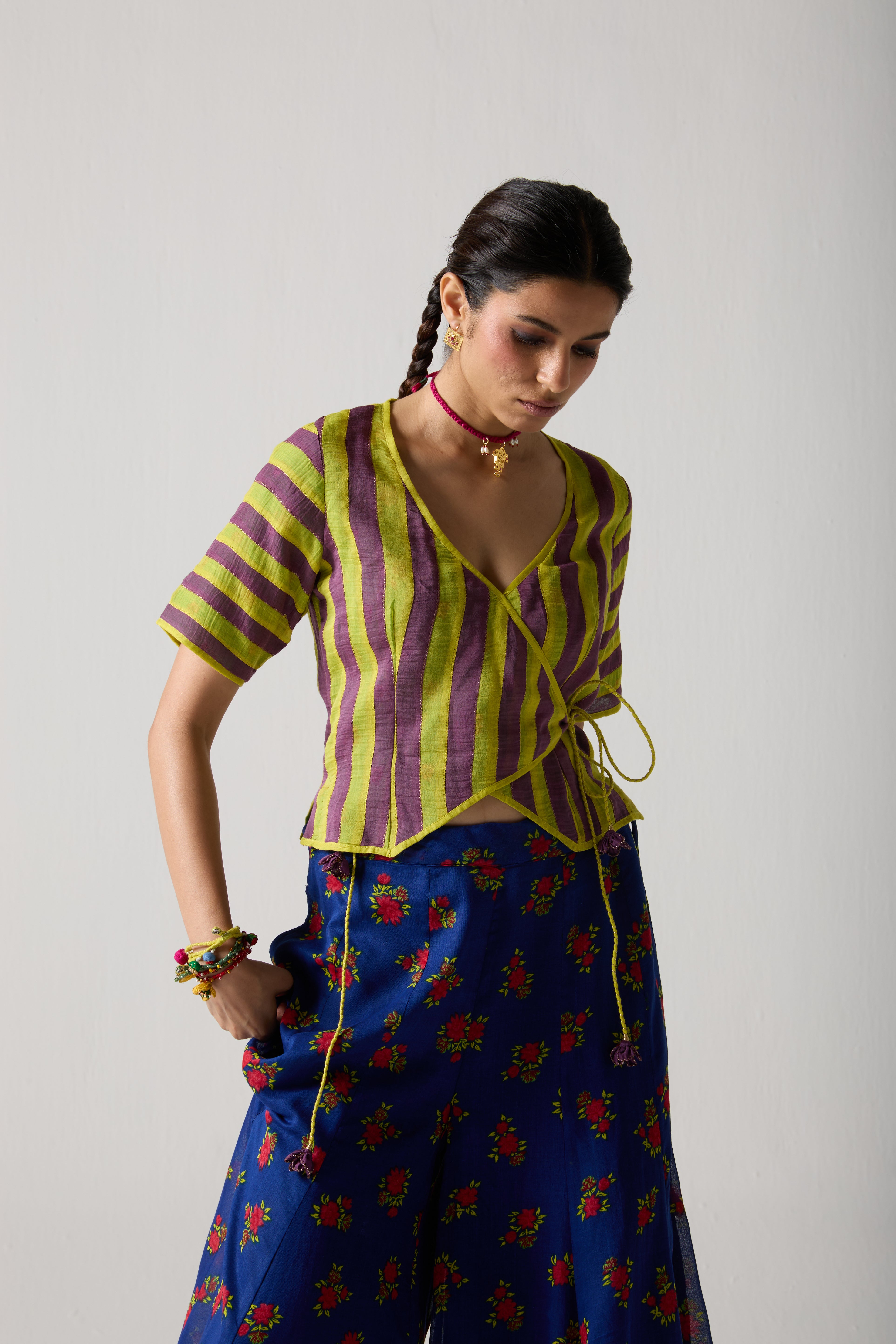 Lime Wrap Blouse
