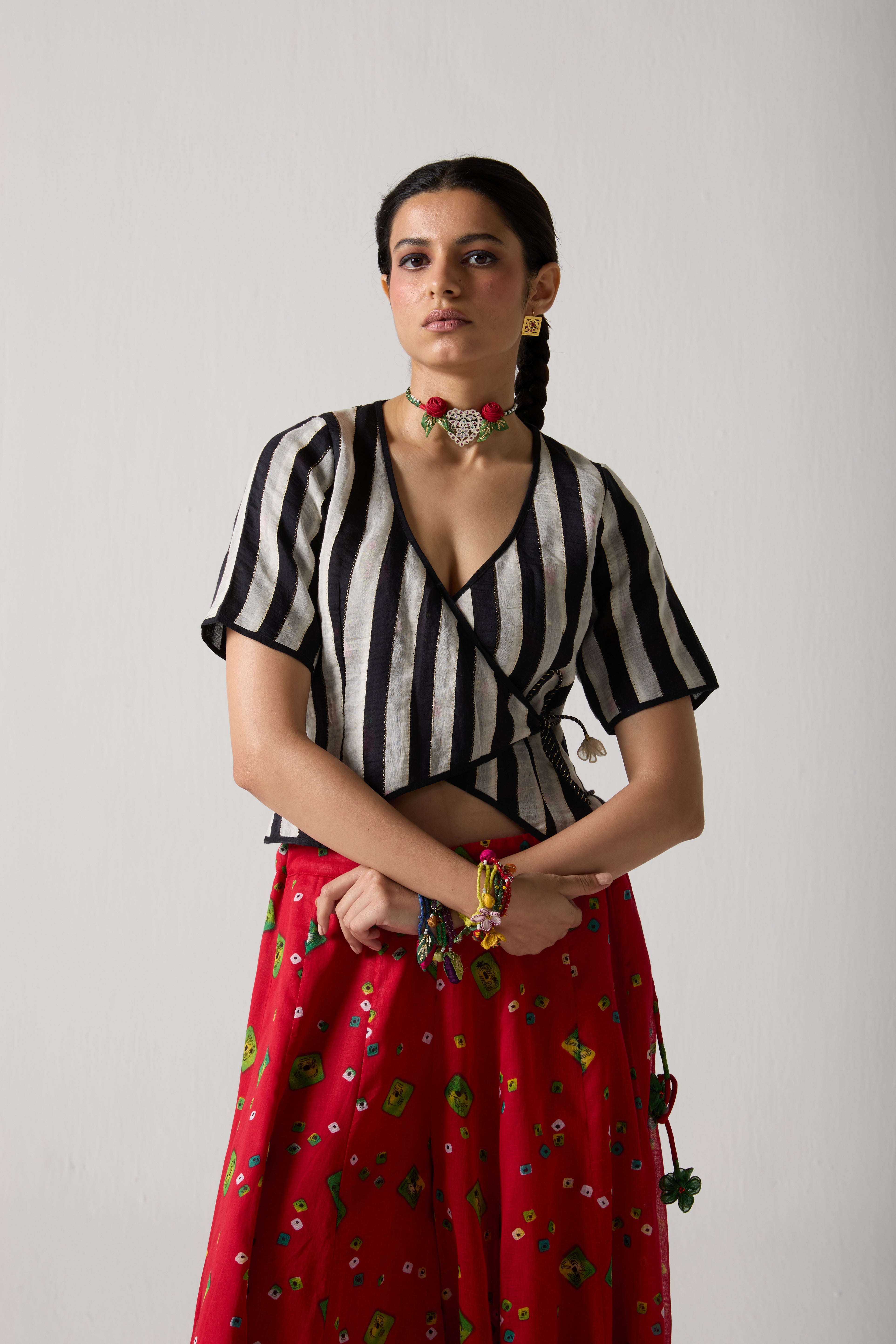 Noir Wrap Blouse