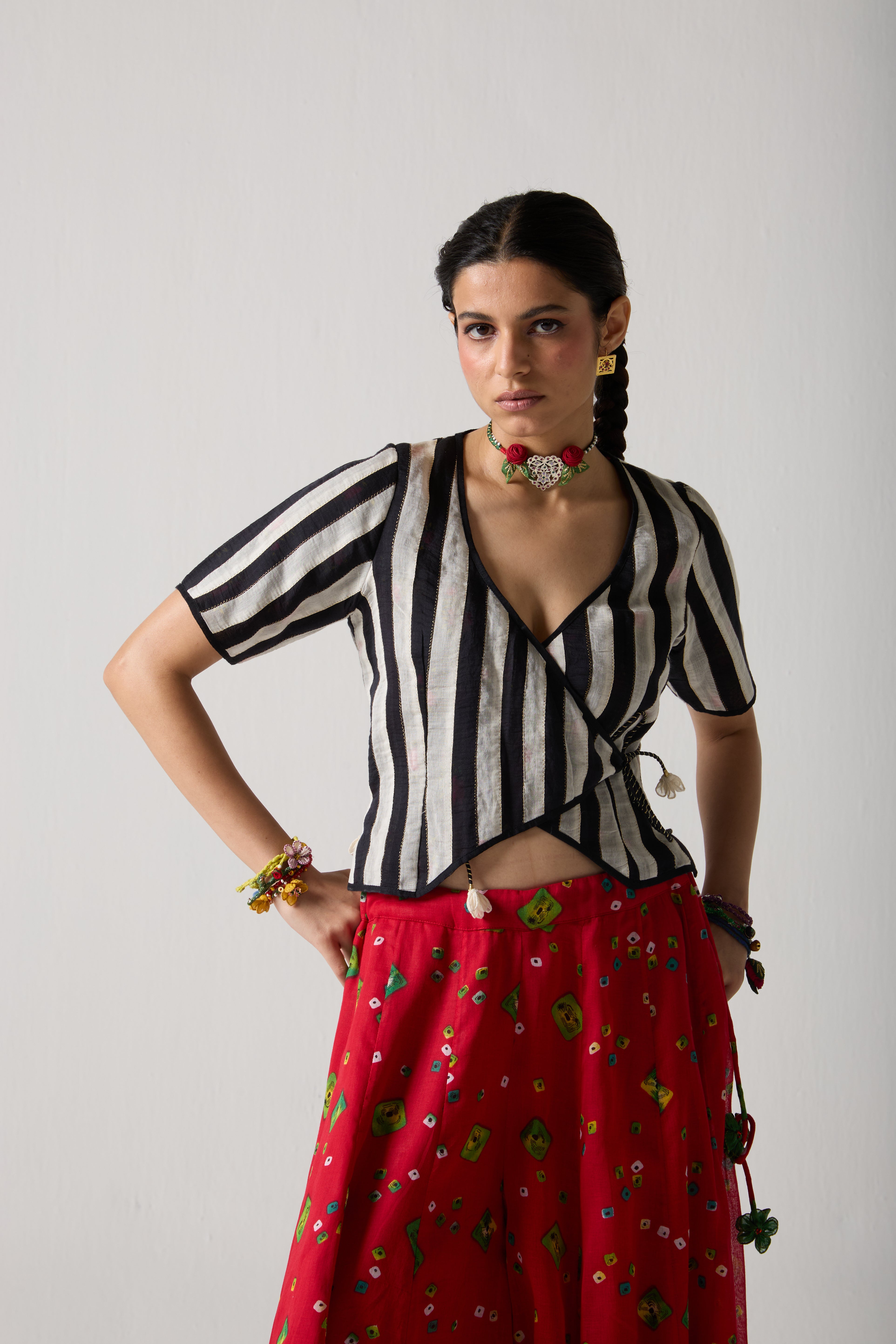Noir Wrap Blouse