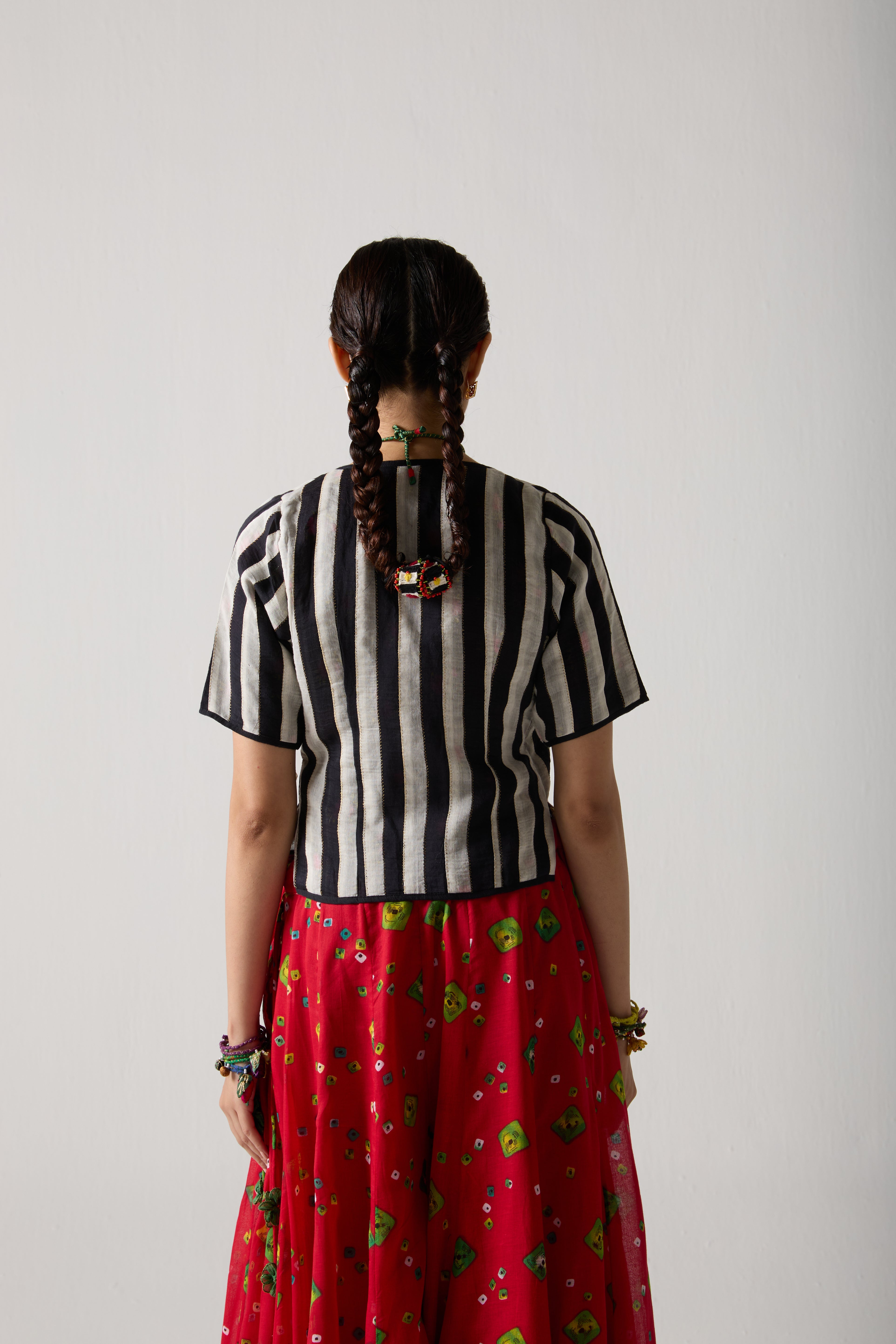 Noir Wrap Blouse