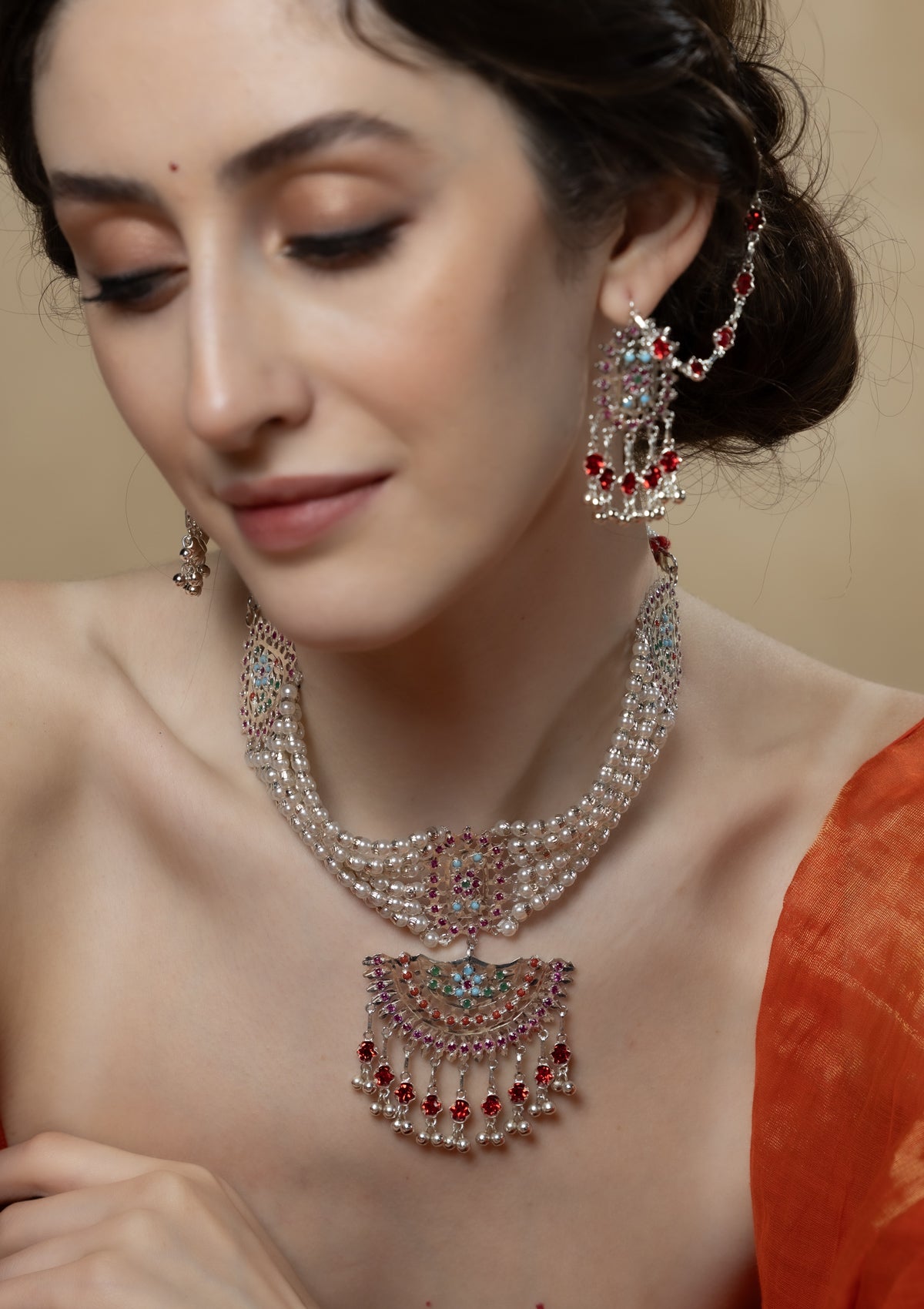 Ruba Handmade Silver Necklace & Earrings Set