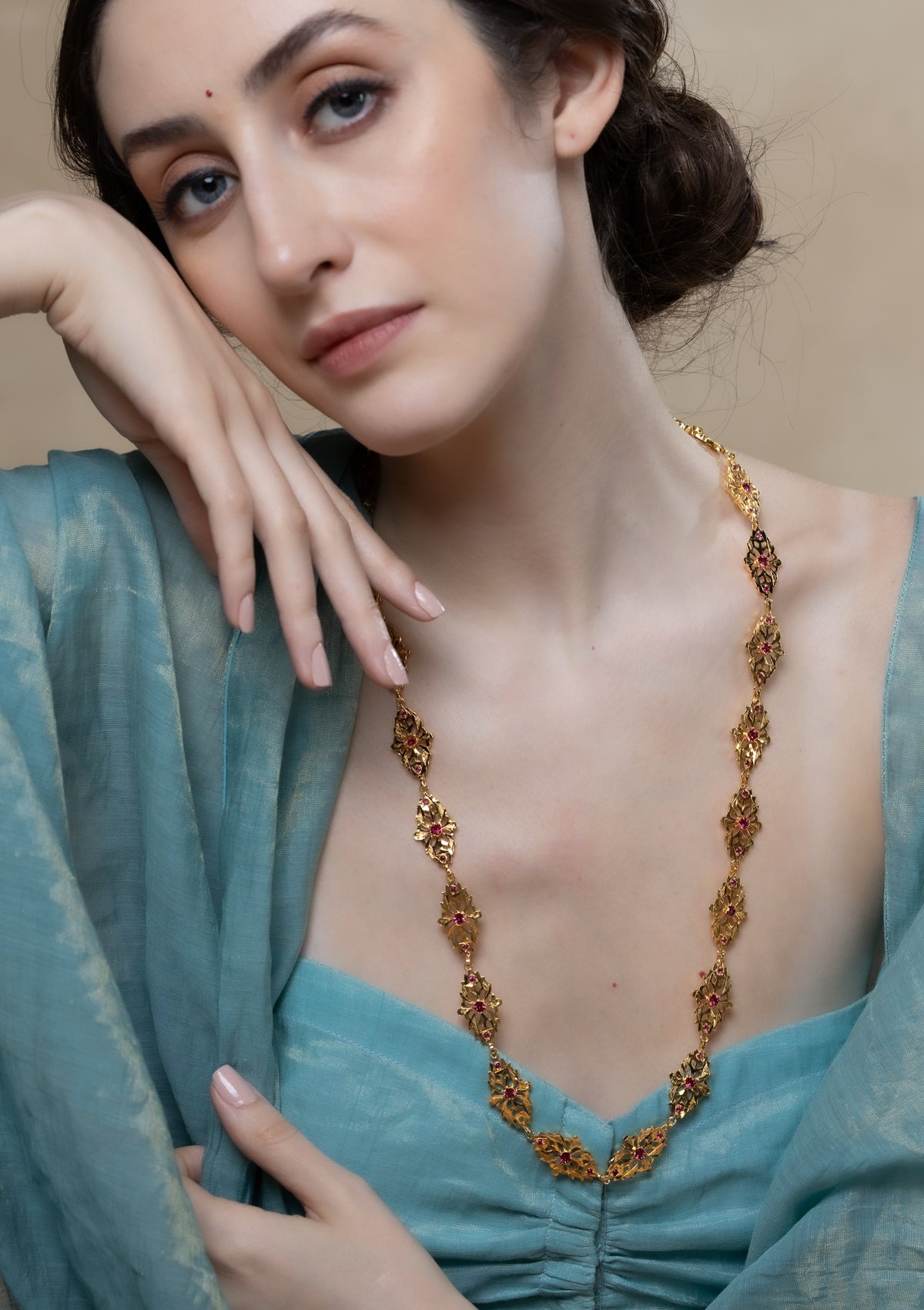 Sunganti Gold Tone Silver Necklace