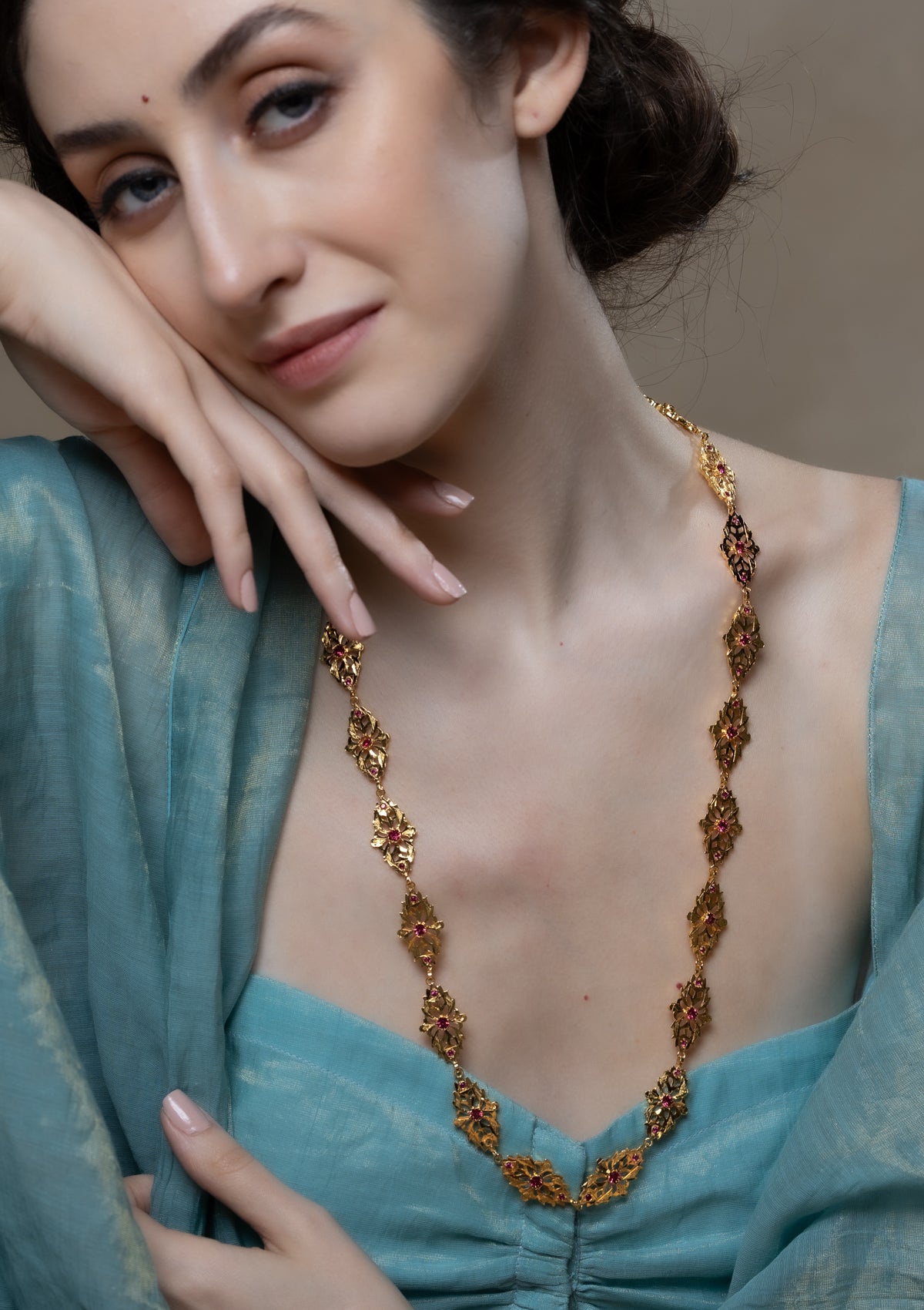 Sunganti Gold Tone Silver Necklace