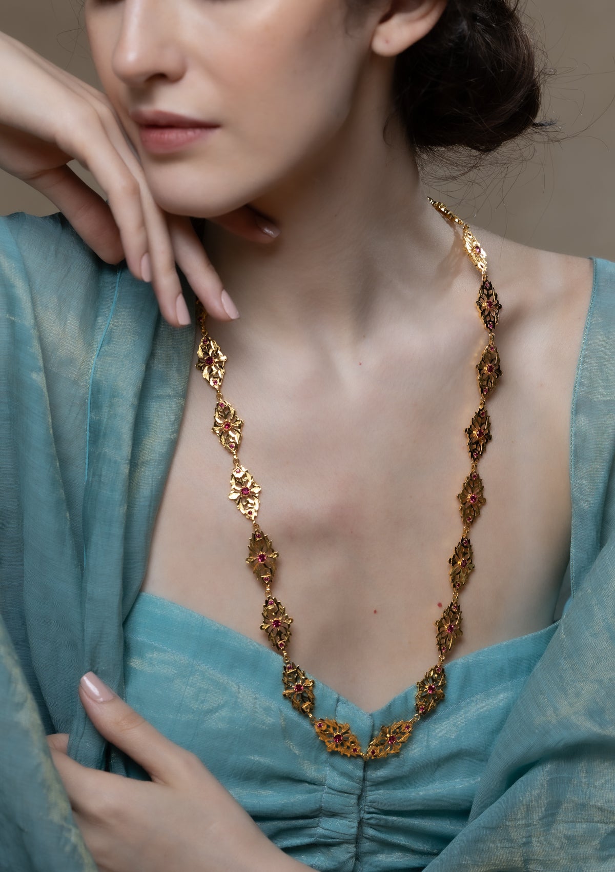 Sunganti Gold Tone Silver Necklace