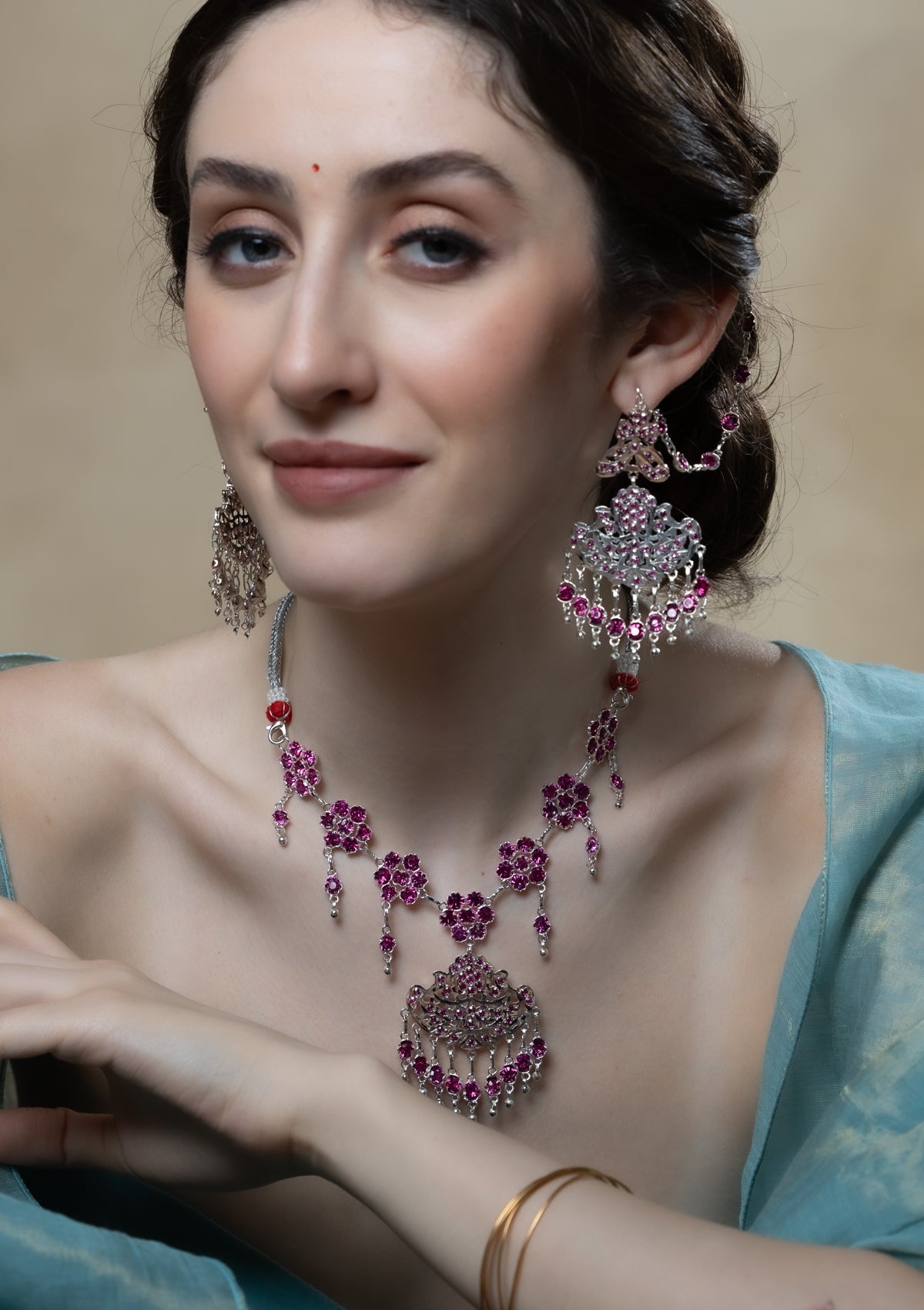 Mitra Handmade Silver Necklace & Earrings Set